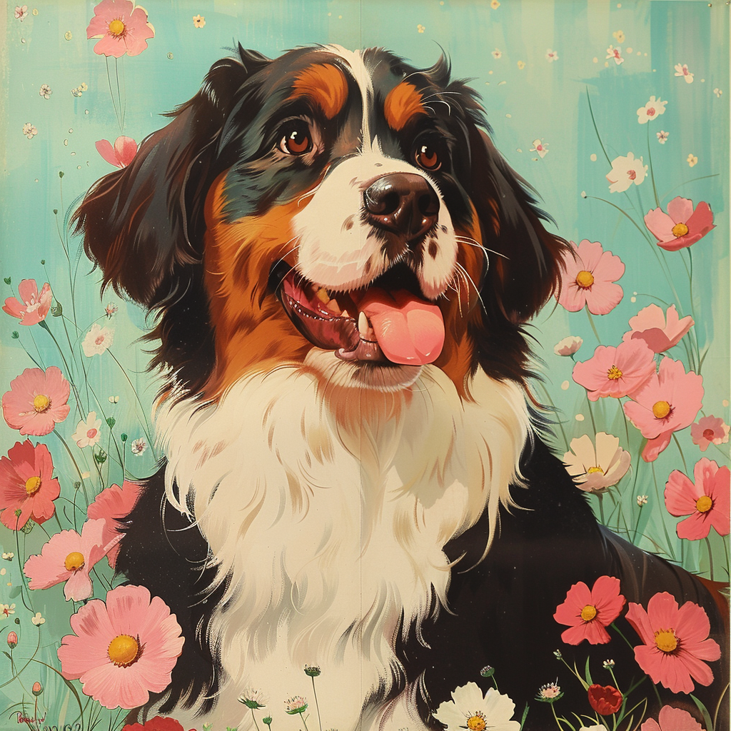 Bernese Mountain Dog Art Poster