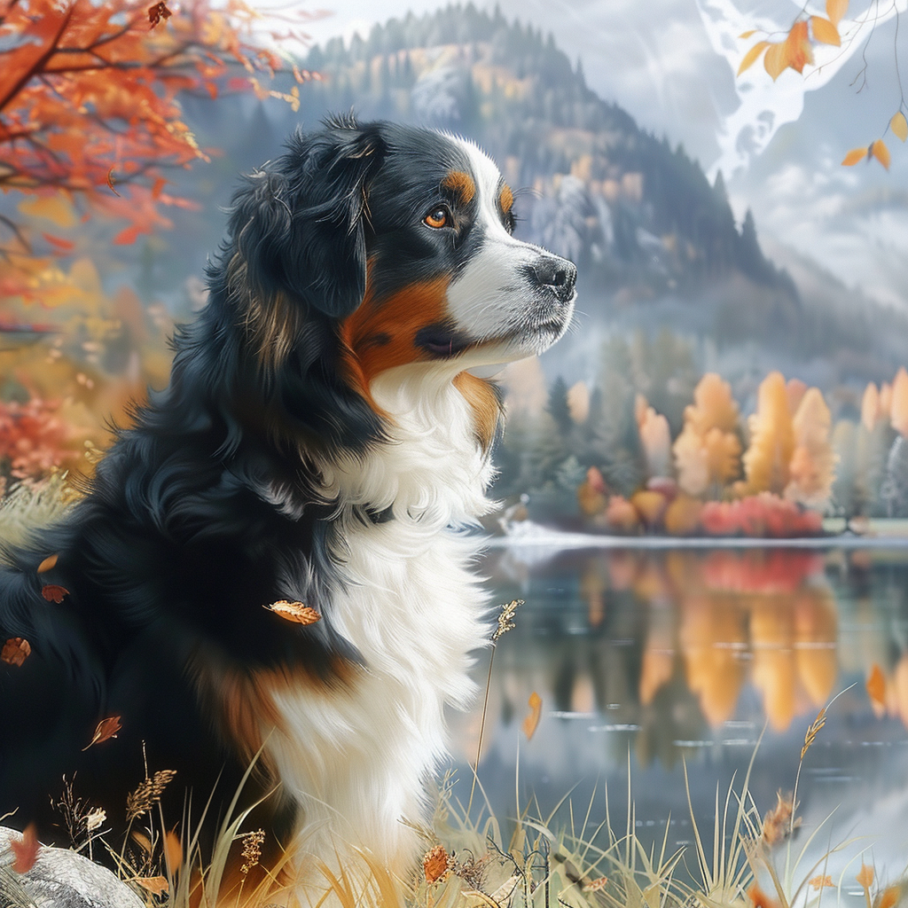 Bernese Mountain Dog Art Poster