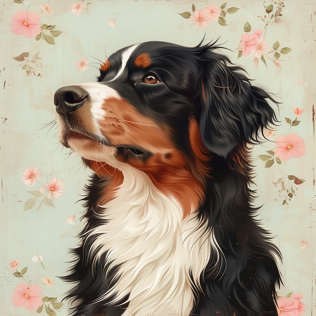 Bernese Mountain Dog Art Poster