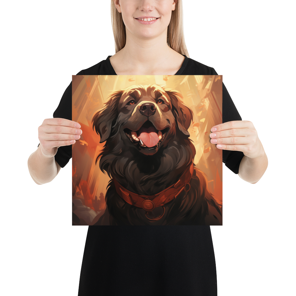 Black Golden Retriever Art Print - Sunset Serenity