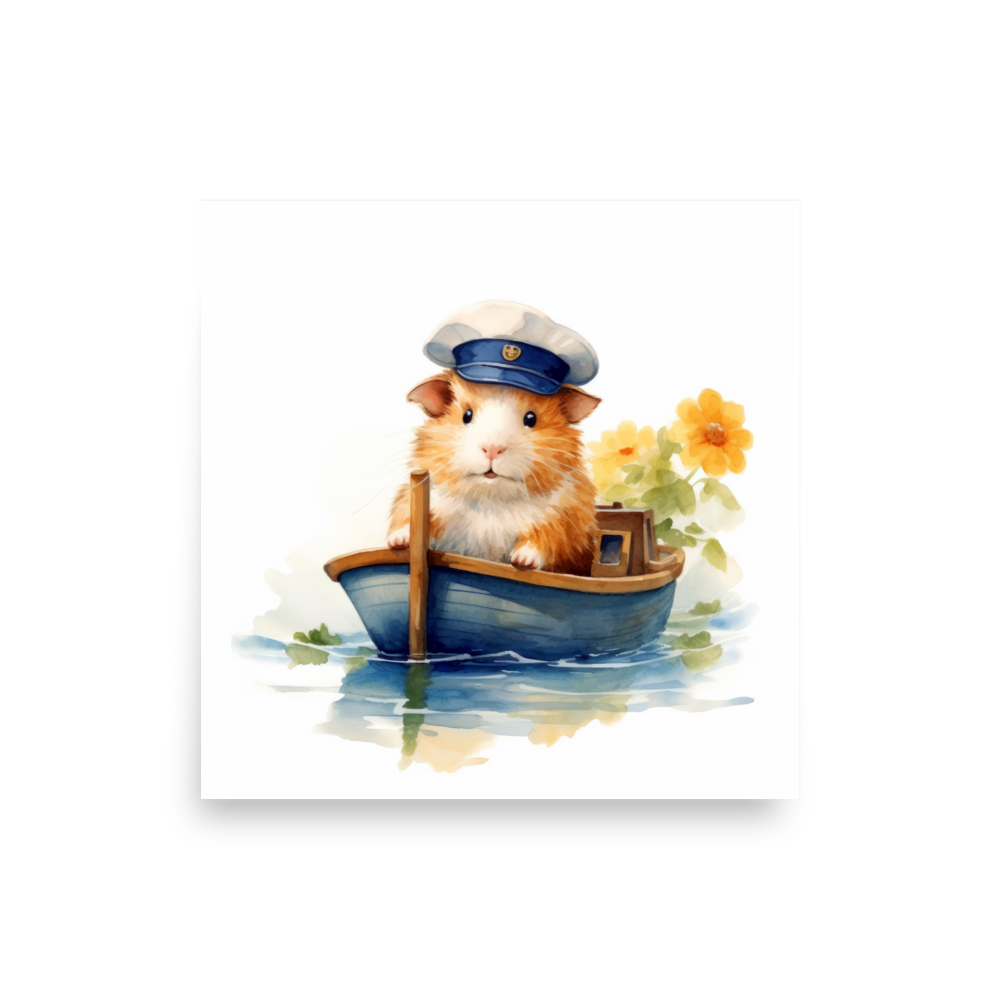 Guinea Pig Sailing Yacht Art