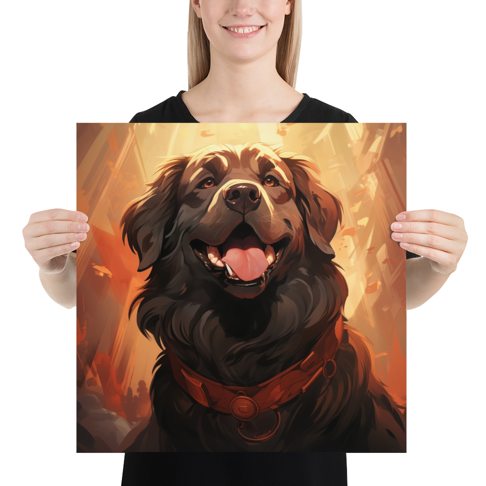 Black Golden Retriever Art Print - Sunset Serenity