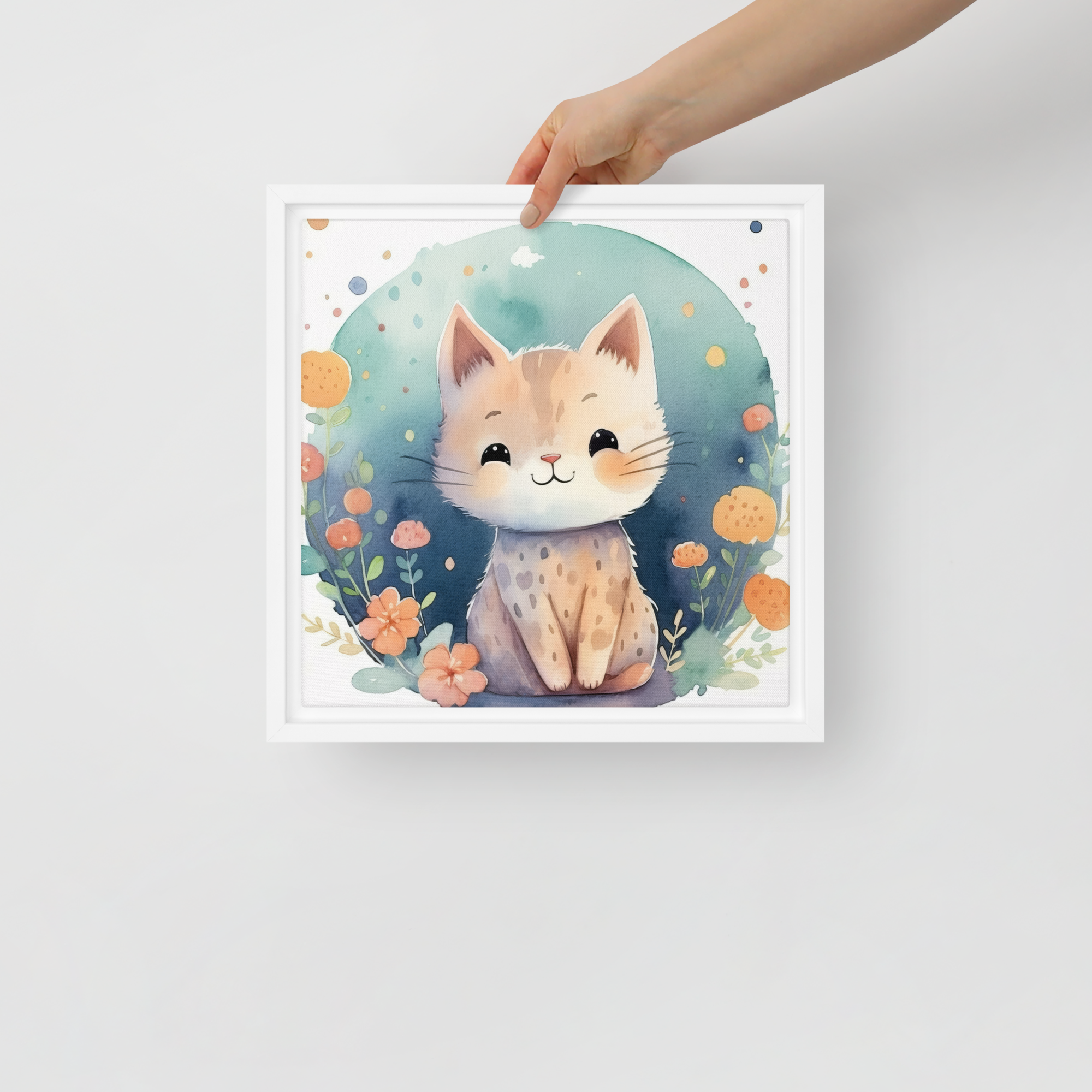 Cat Nursery Art Framed Canvas