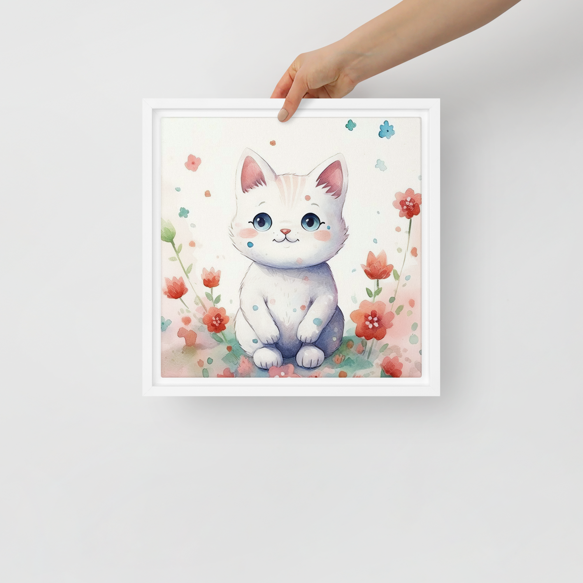 Cat Nursery Art Framed Canvas