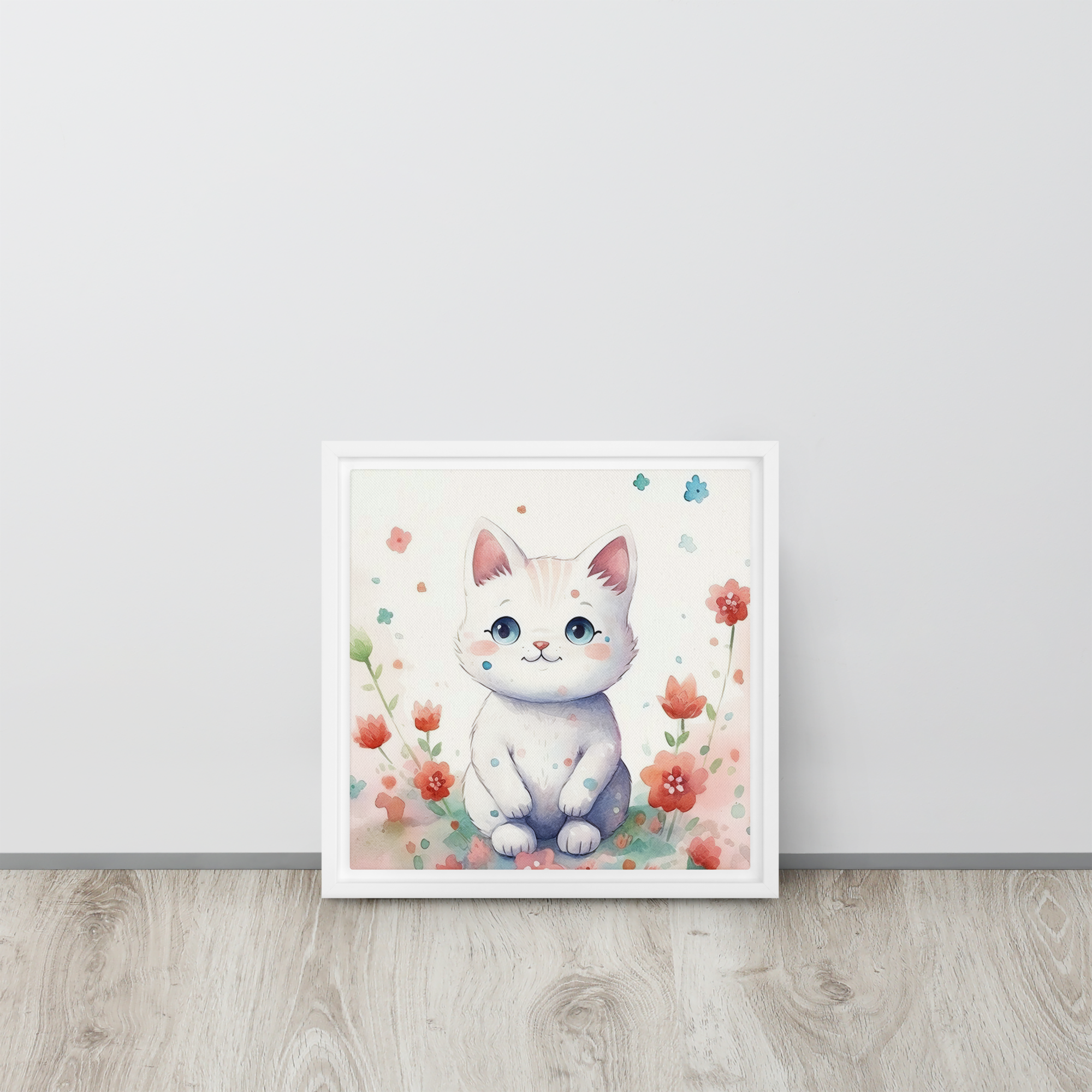 Cat Nursery Art Framed Canvas