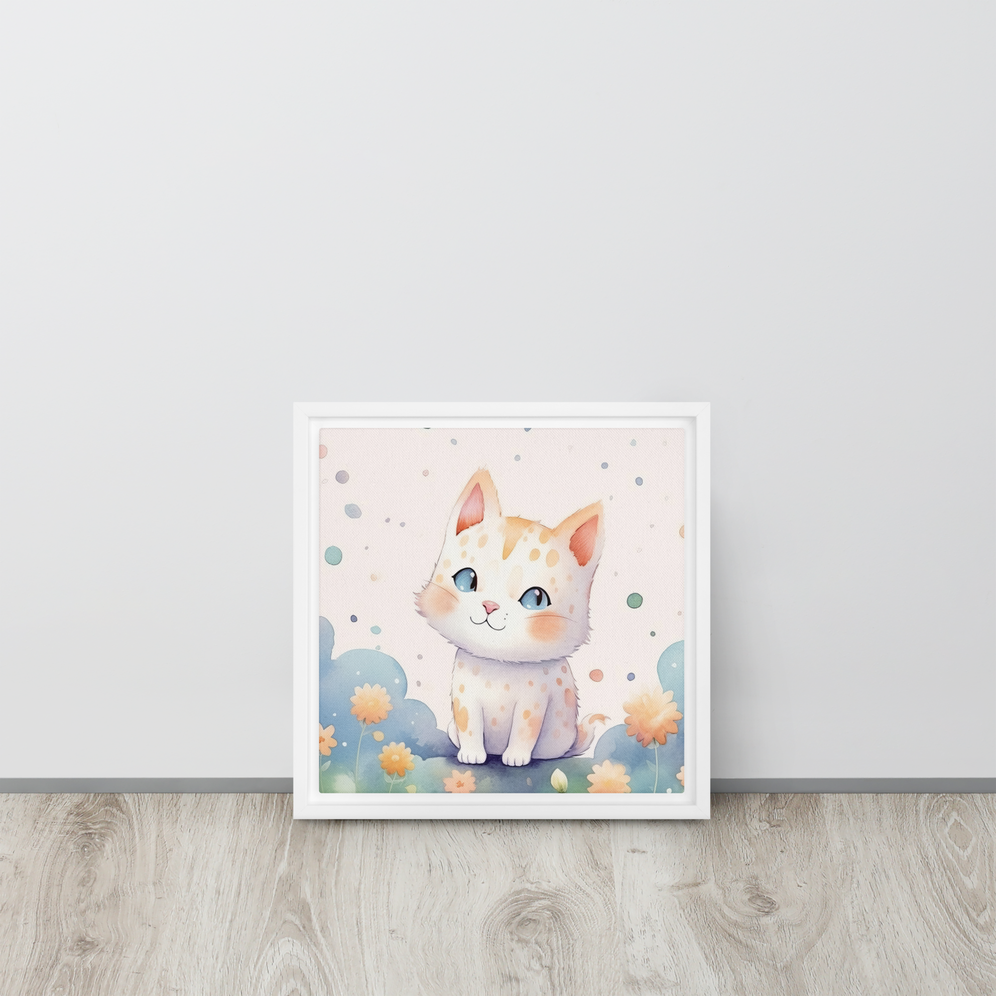 Cat Nursery Art Framed Canvas