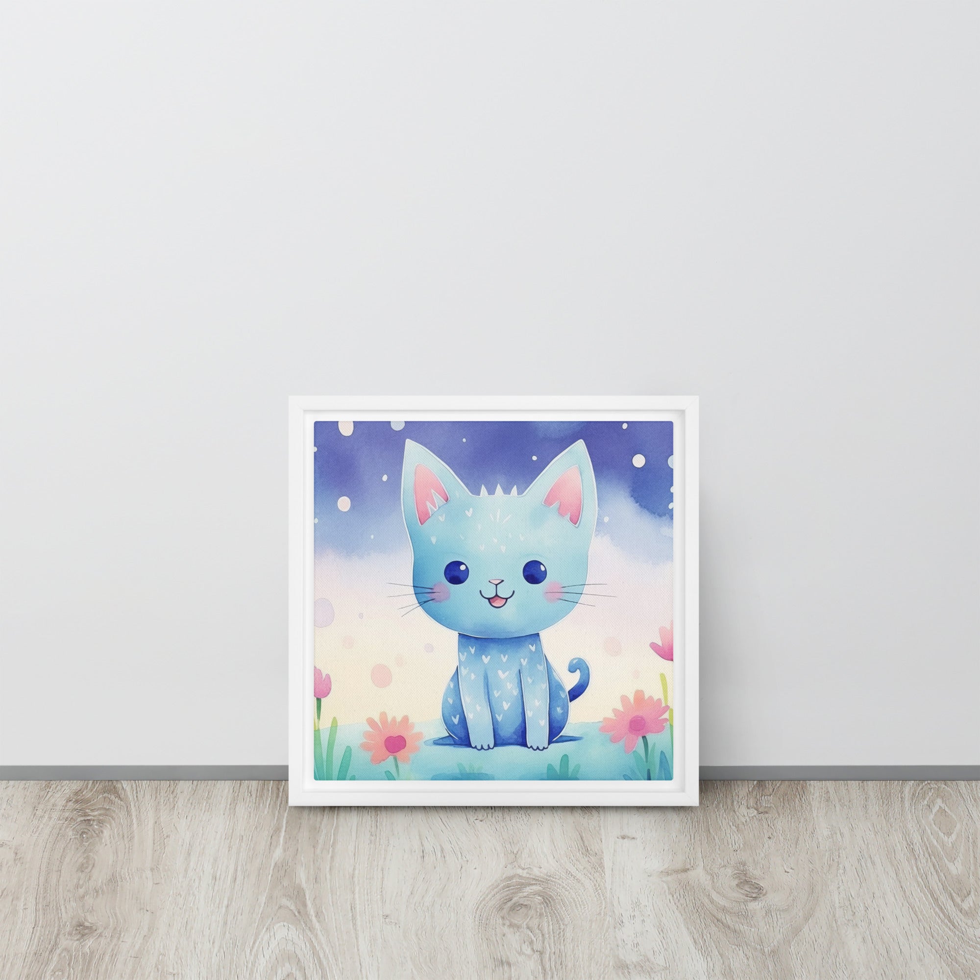 Cat Art Framed Canvas