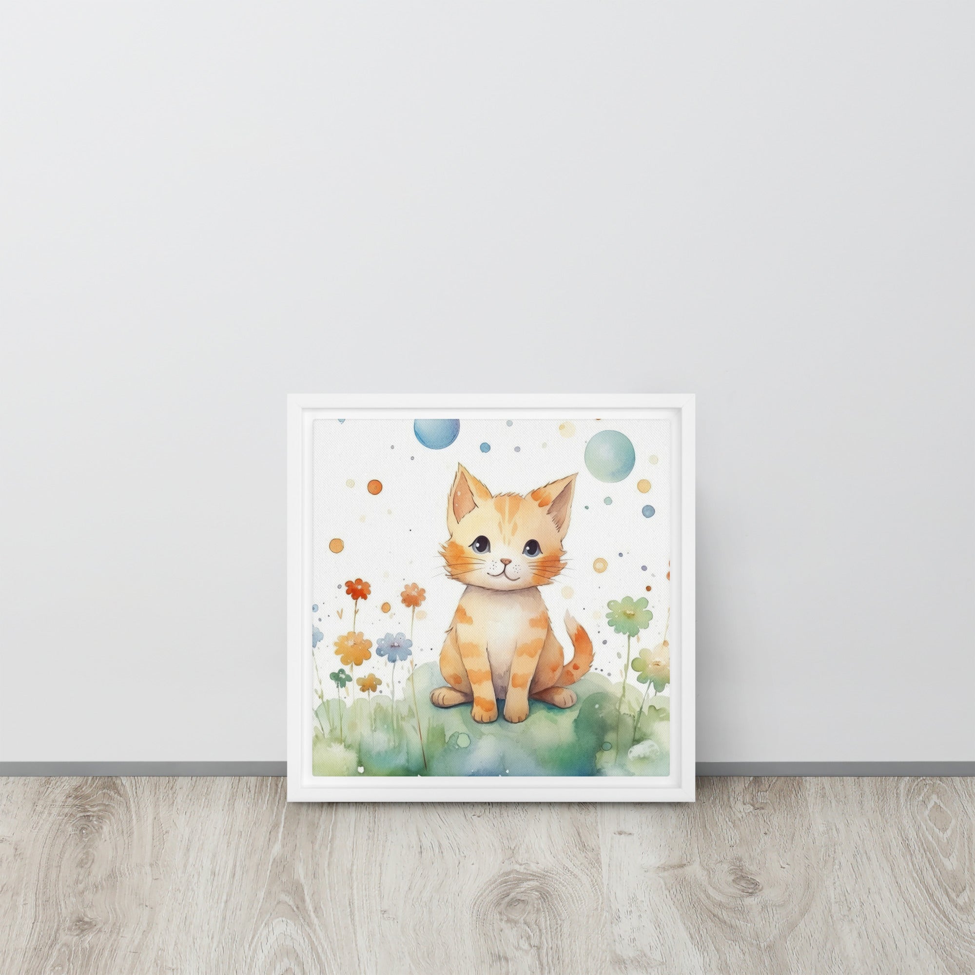 Cat Art Framed Canvas