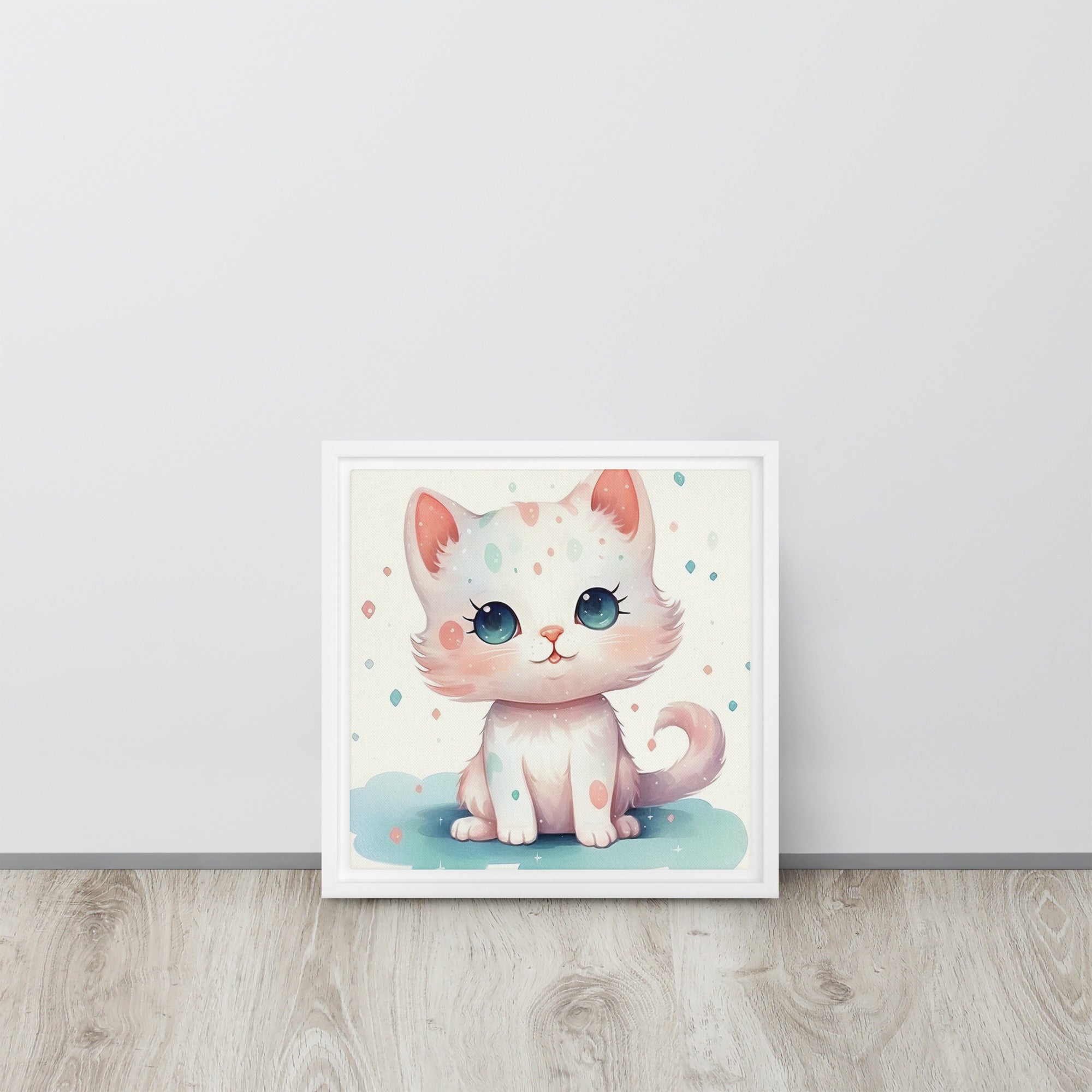 Cat Art Framed Canvas