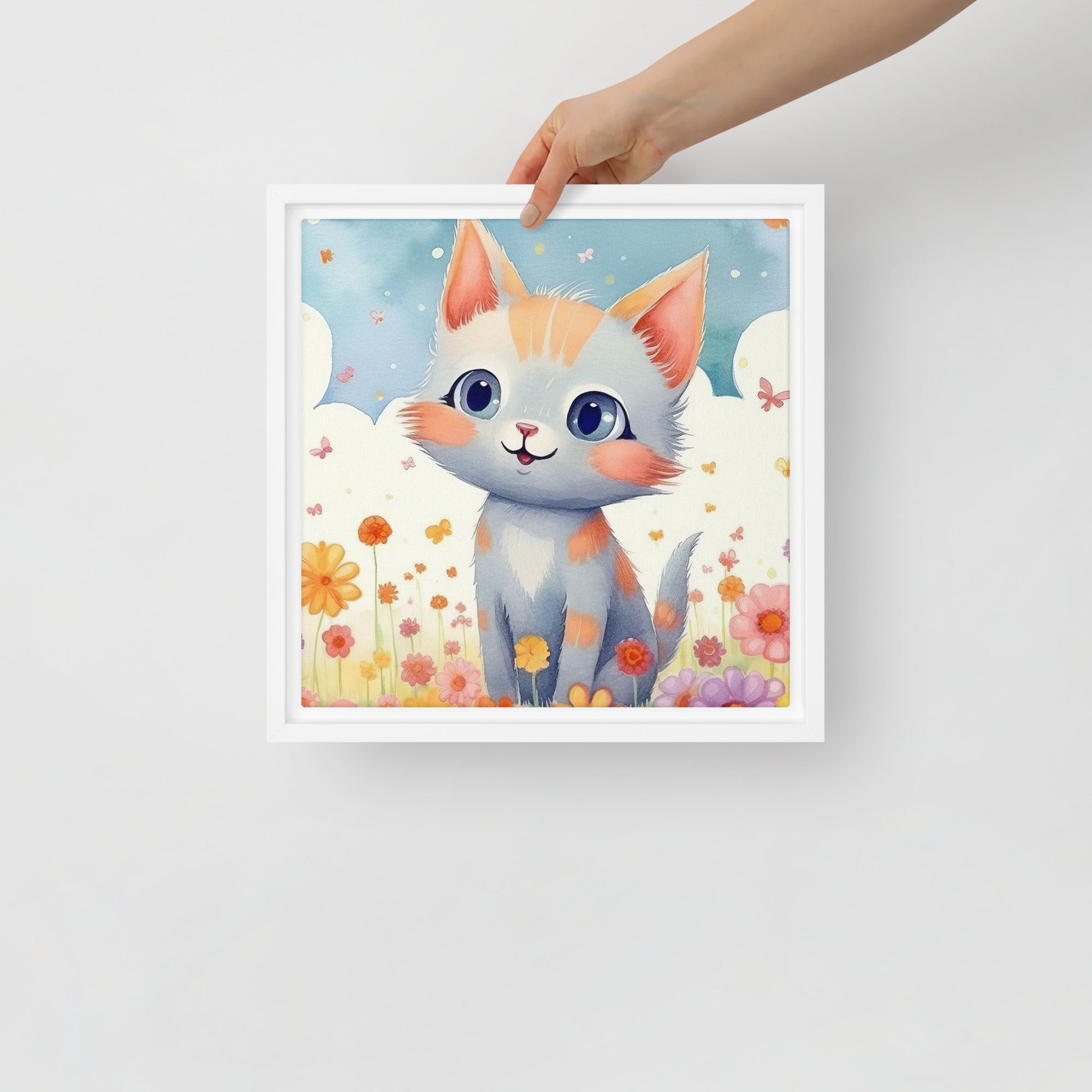 Cat Nursery Art Watercolor