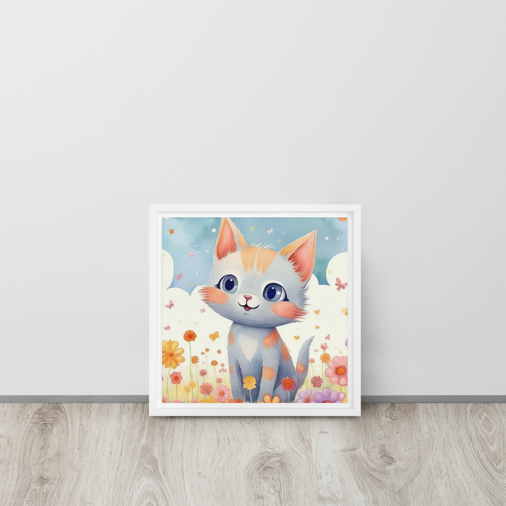 Cat Nursery Art Watercolor