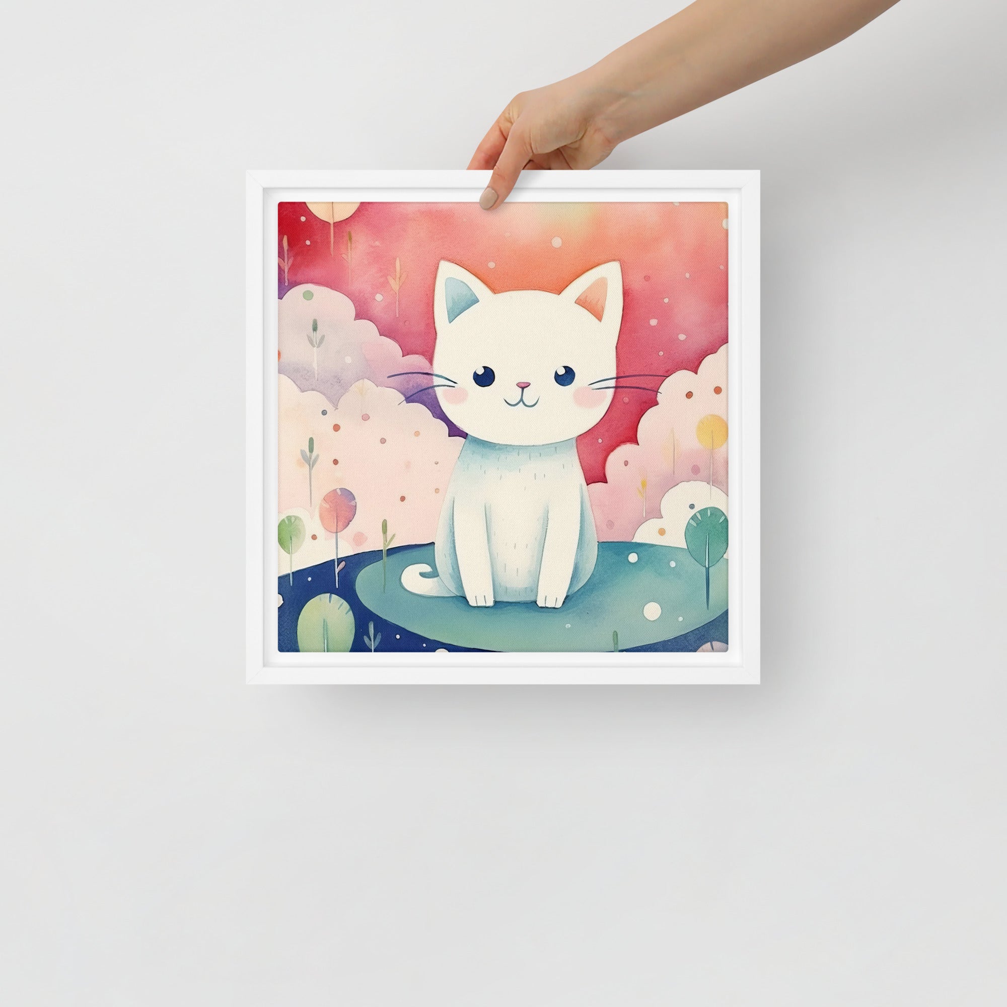 Cat Nursery Art Watercolor