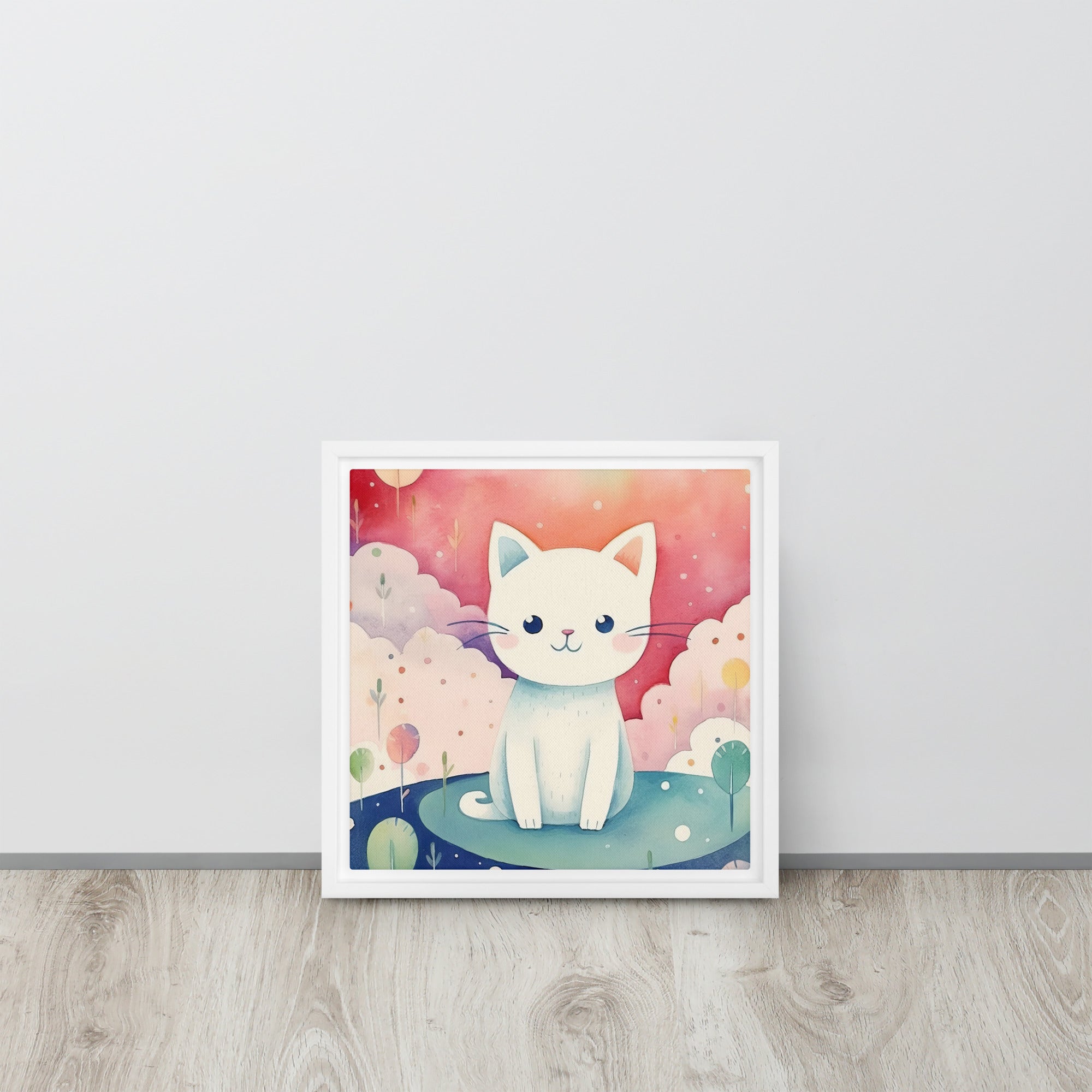 Cat Nursery Art Watercolor