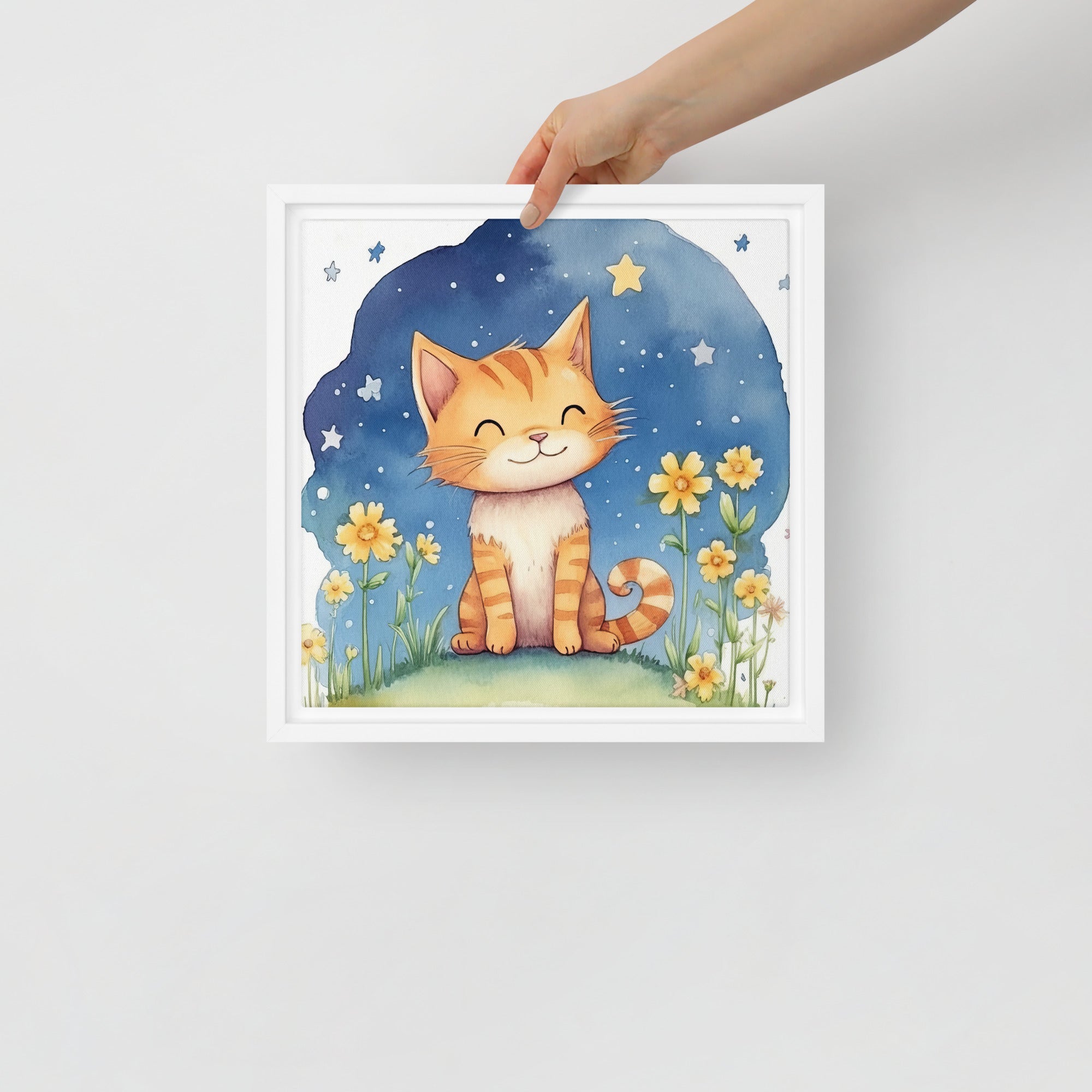 Cat Nursery Art Watercolor