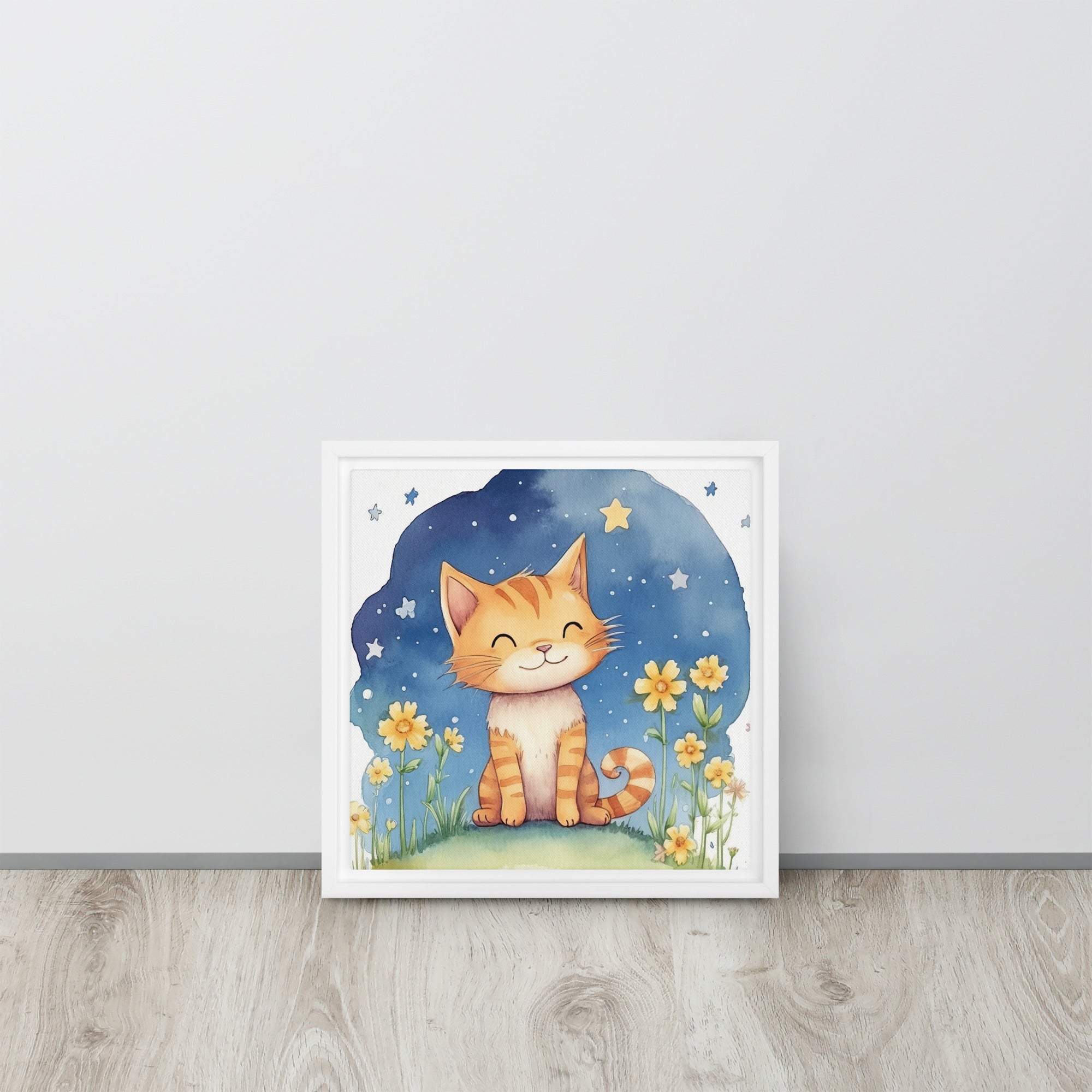 Cat Nursery Art Watercolor