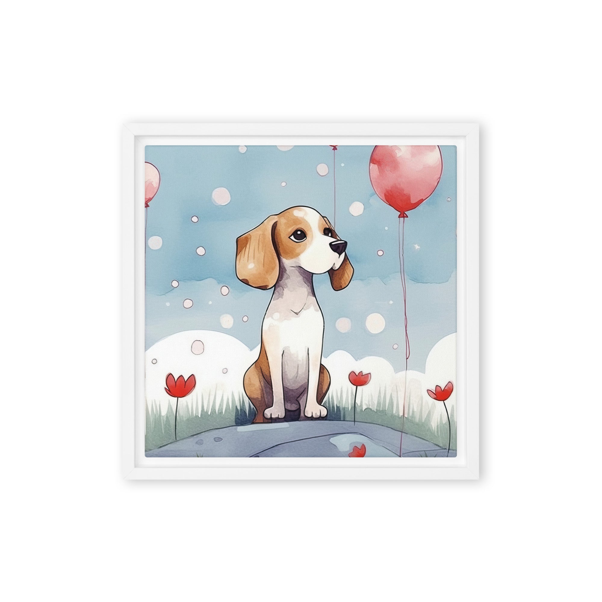 Beagle Dog Art Framed canvas