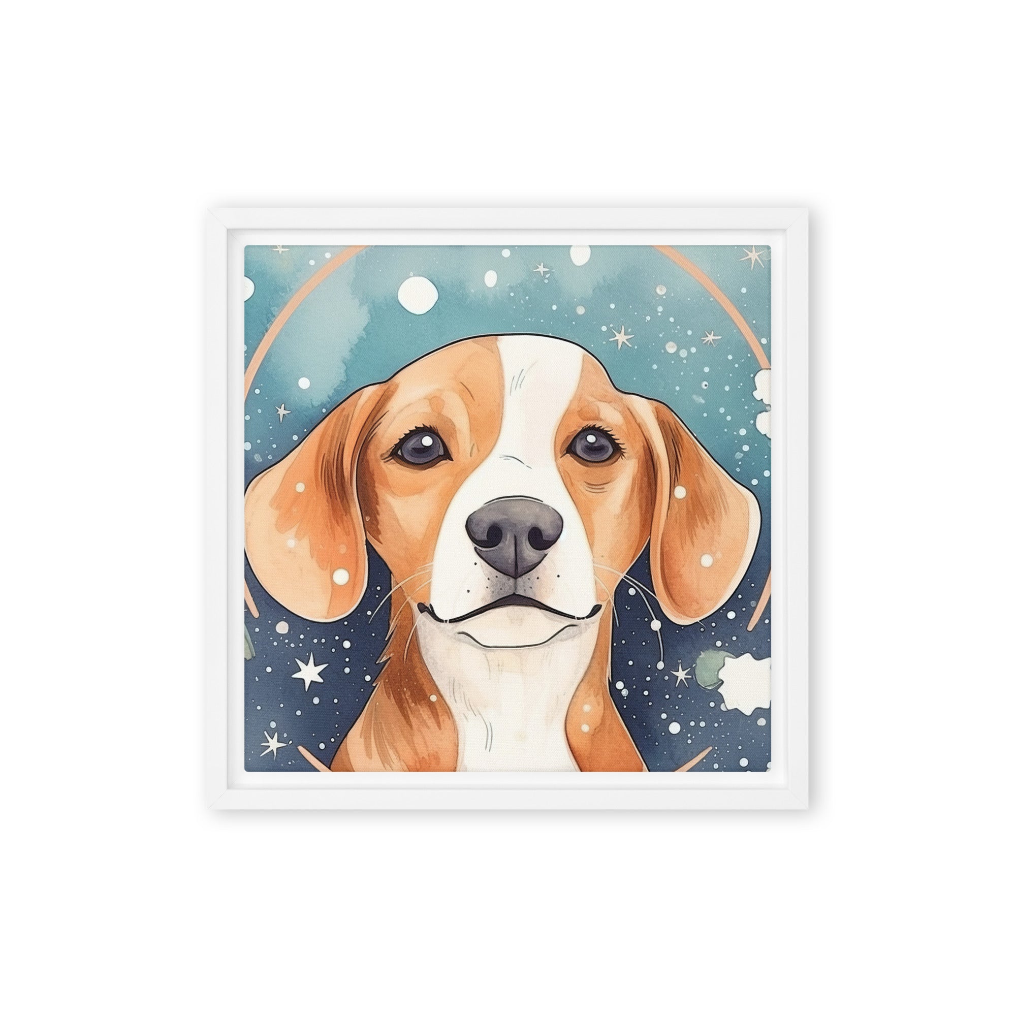 Beagle Dog Art Framed Canvas