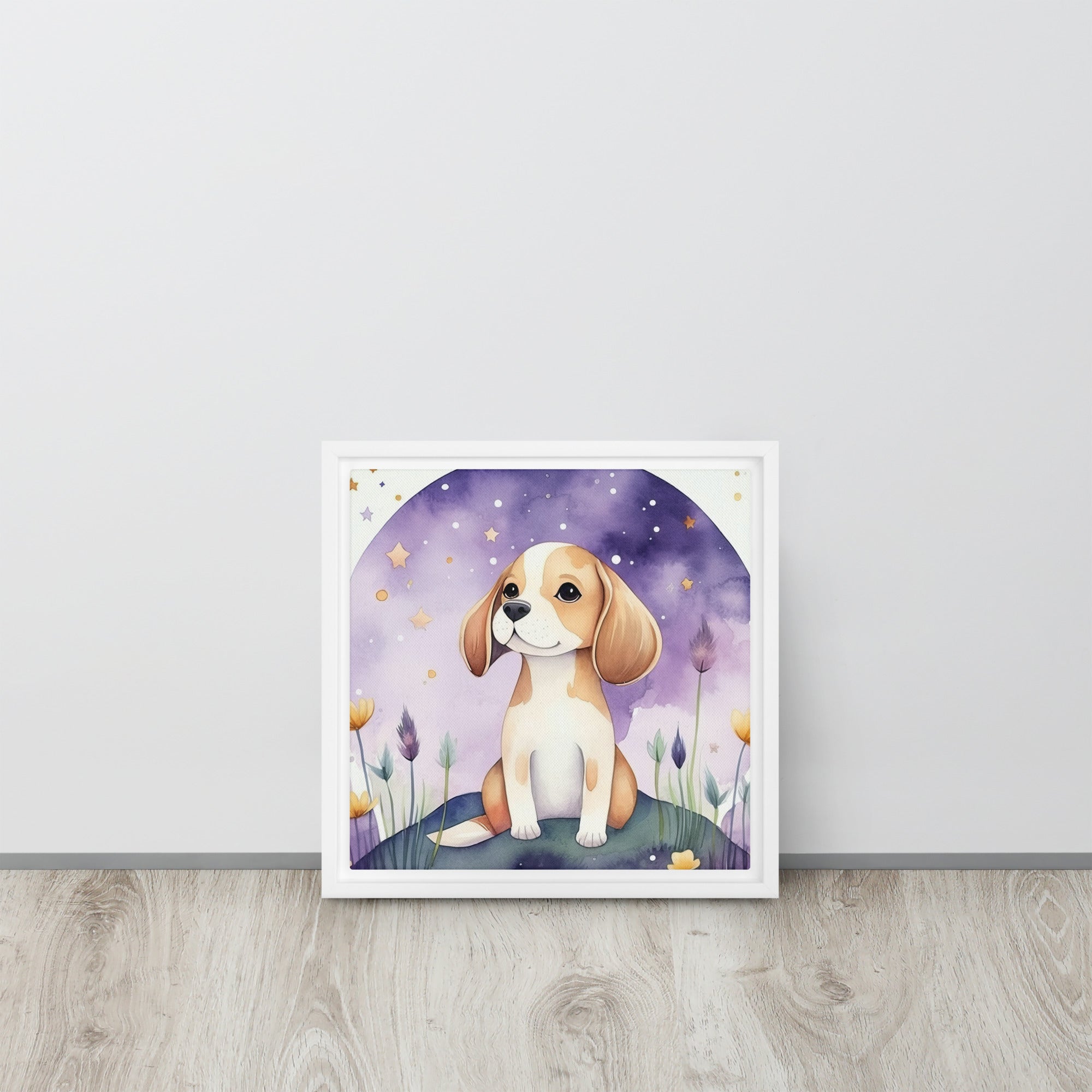 Beagle Dog Art Framed Canvas