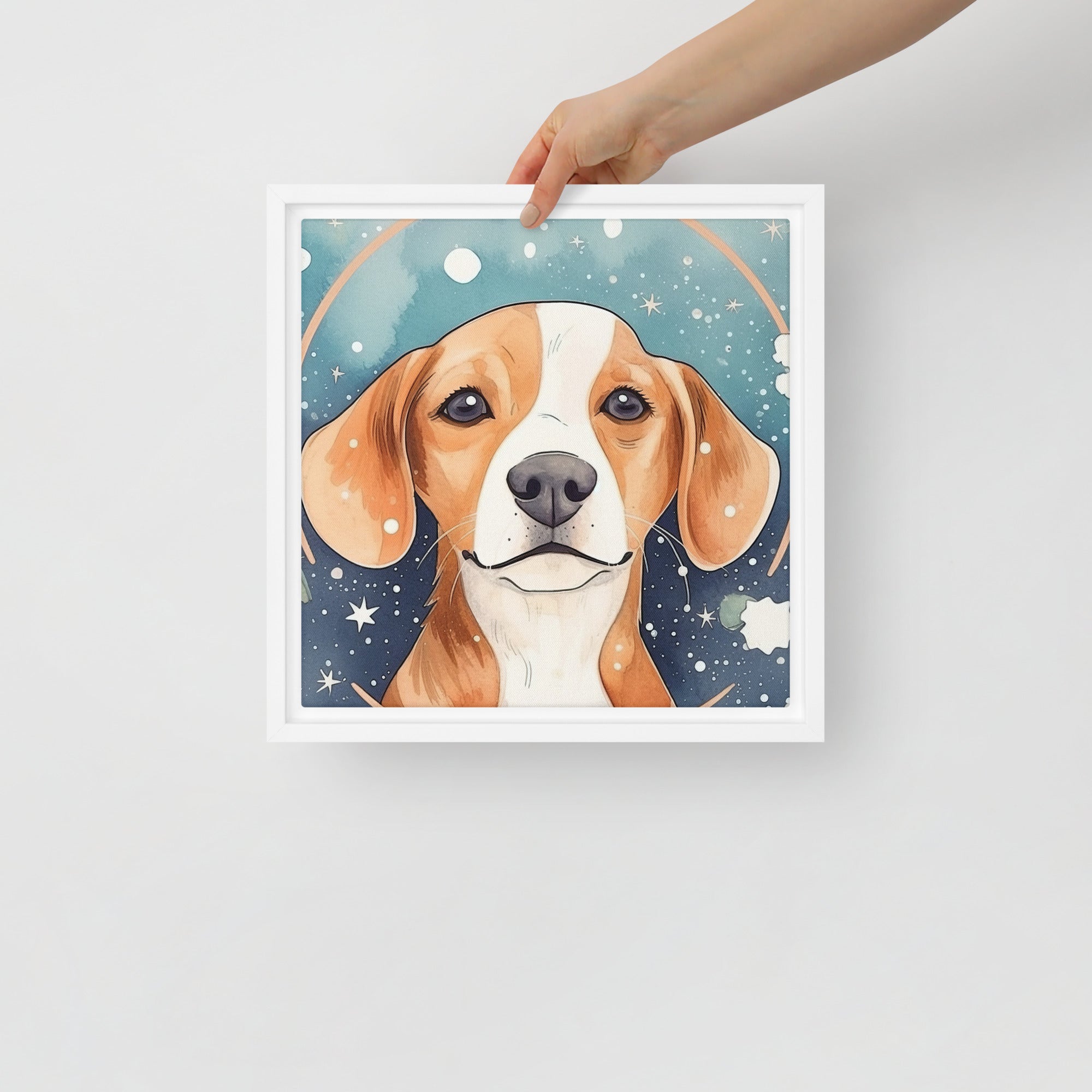 Beagle Dog Art Framed Canvas