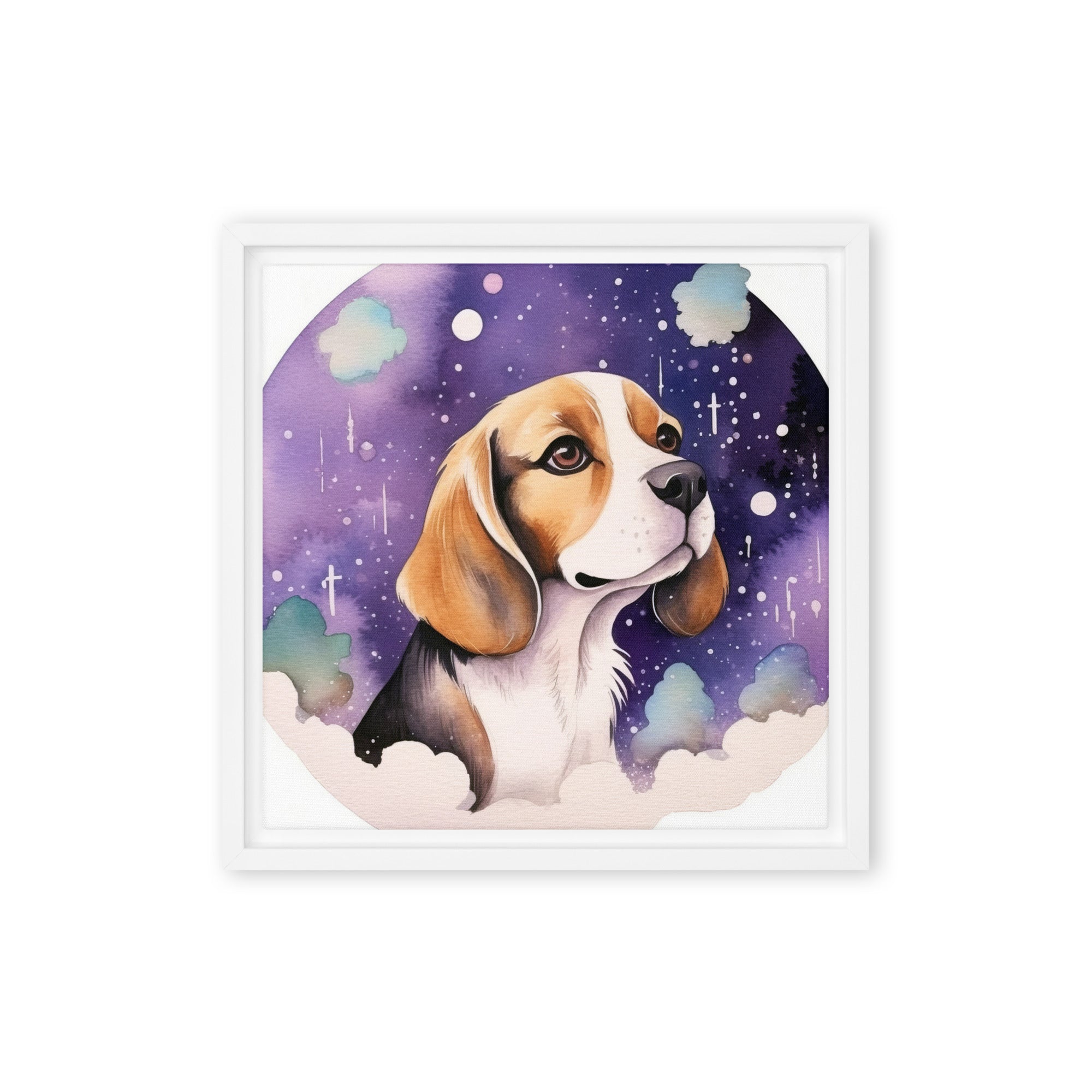 Beagle Dog Art Framed Canvas