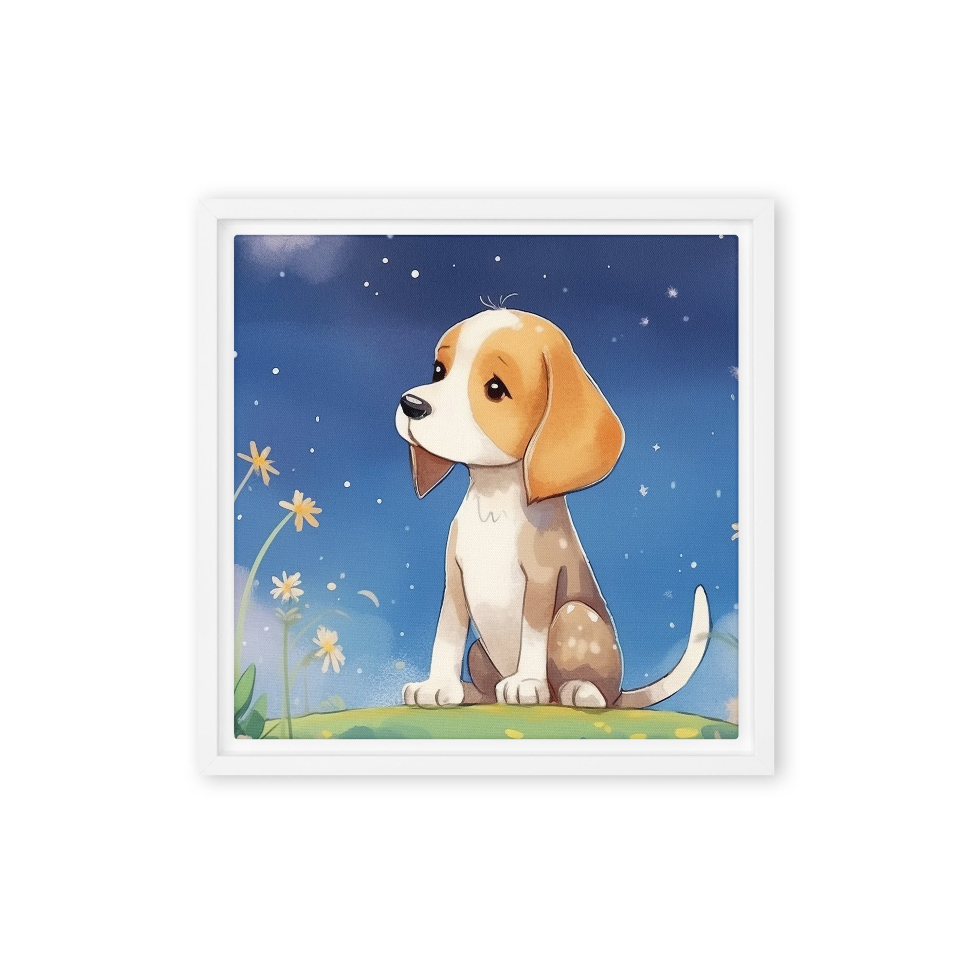 Beagle Dog Art Framed Canvas