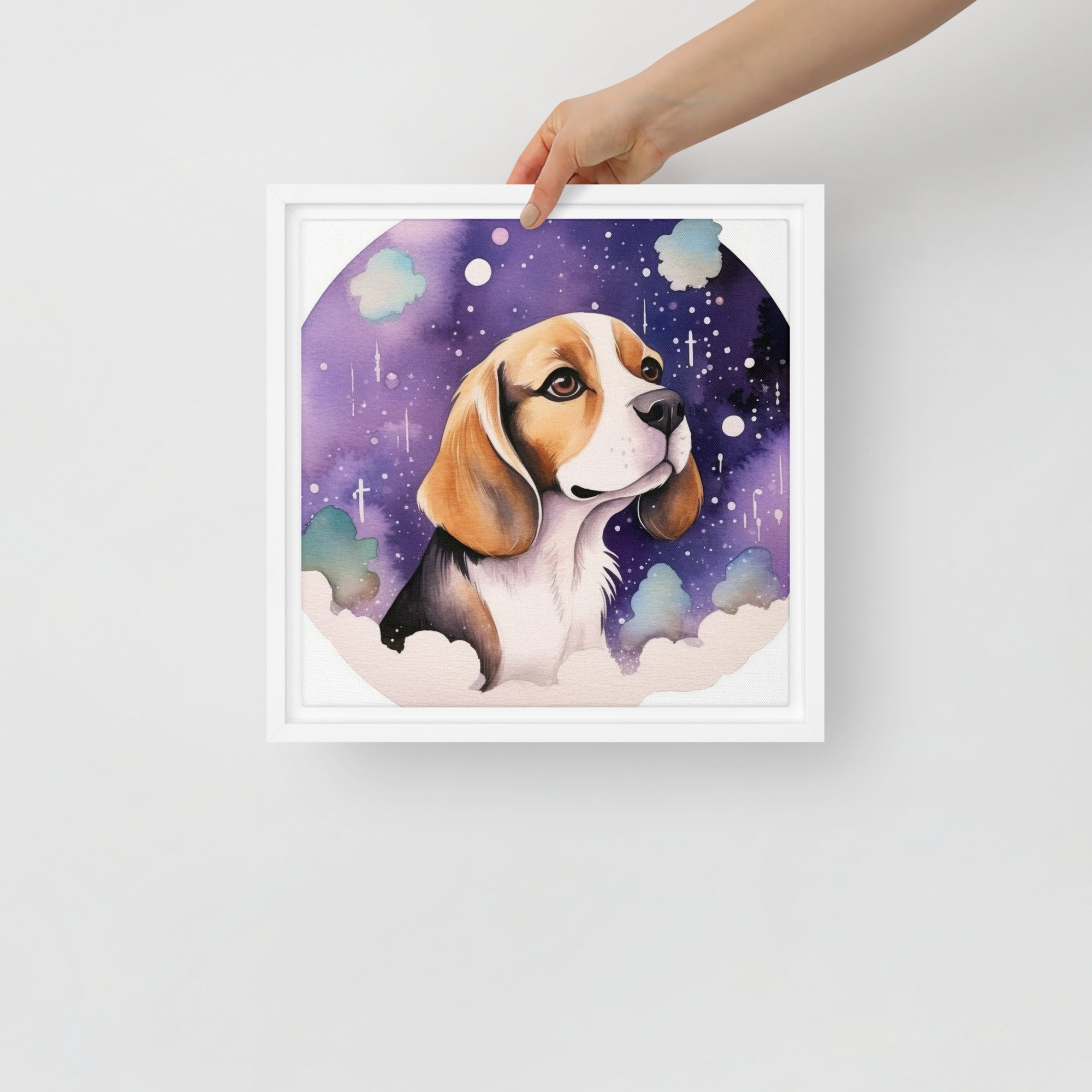 Beagle Dog Art Framed Canvas