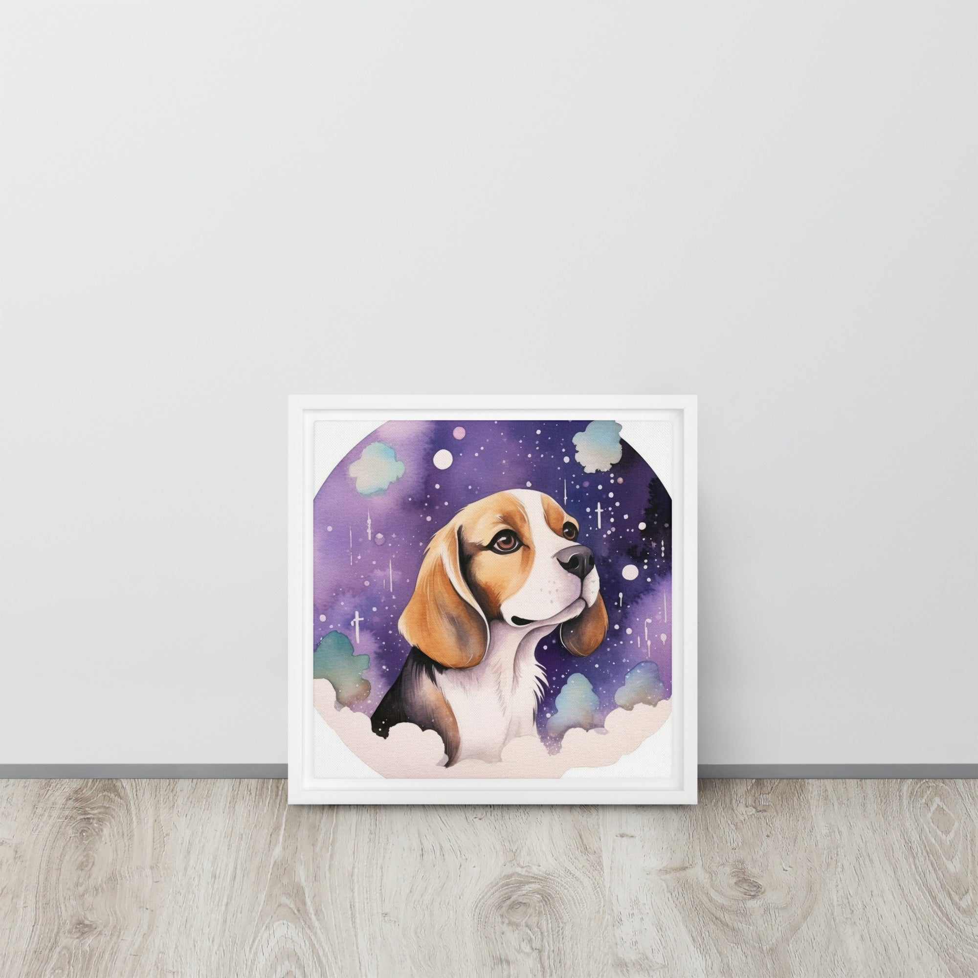 Beagle Dog Art Framed Canvas