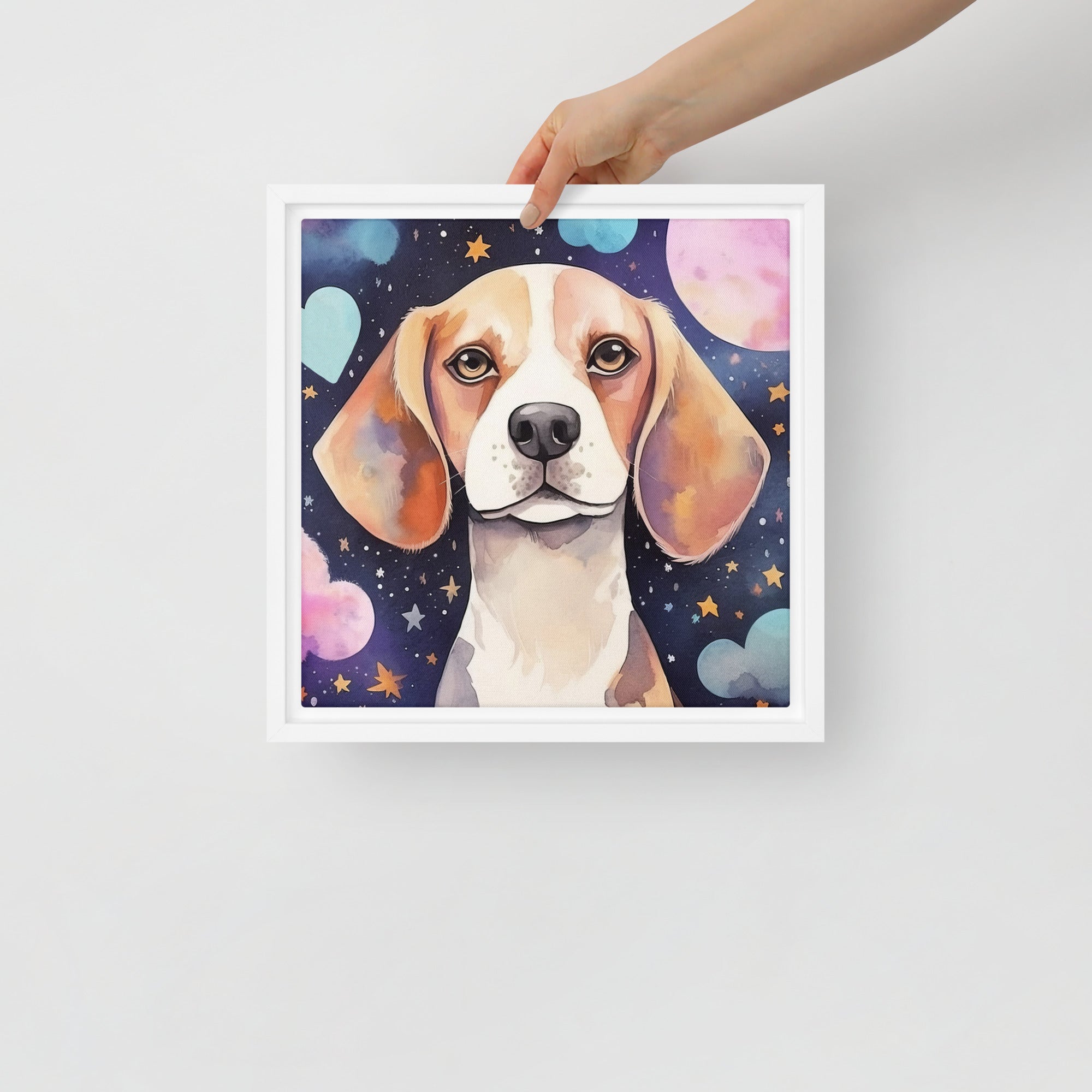 Beagle Dog Art Framed Canvas