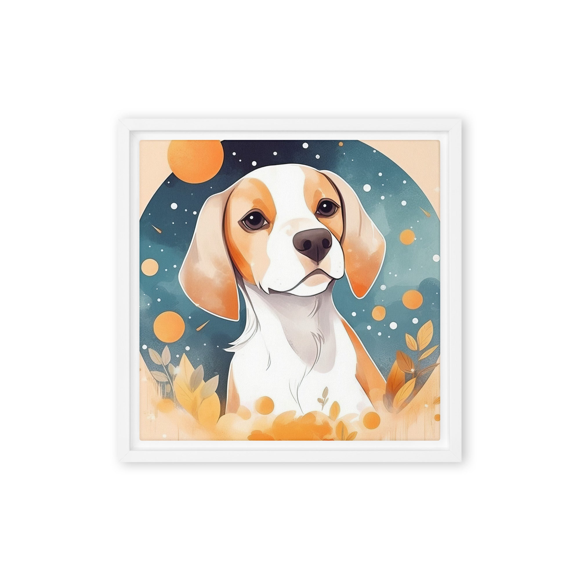 Beagle Dog Art Framed Canvas