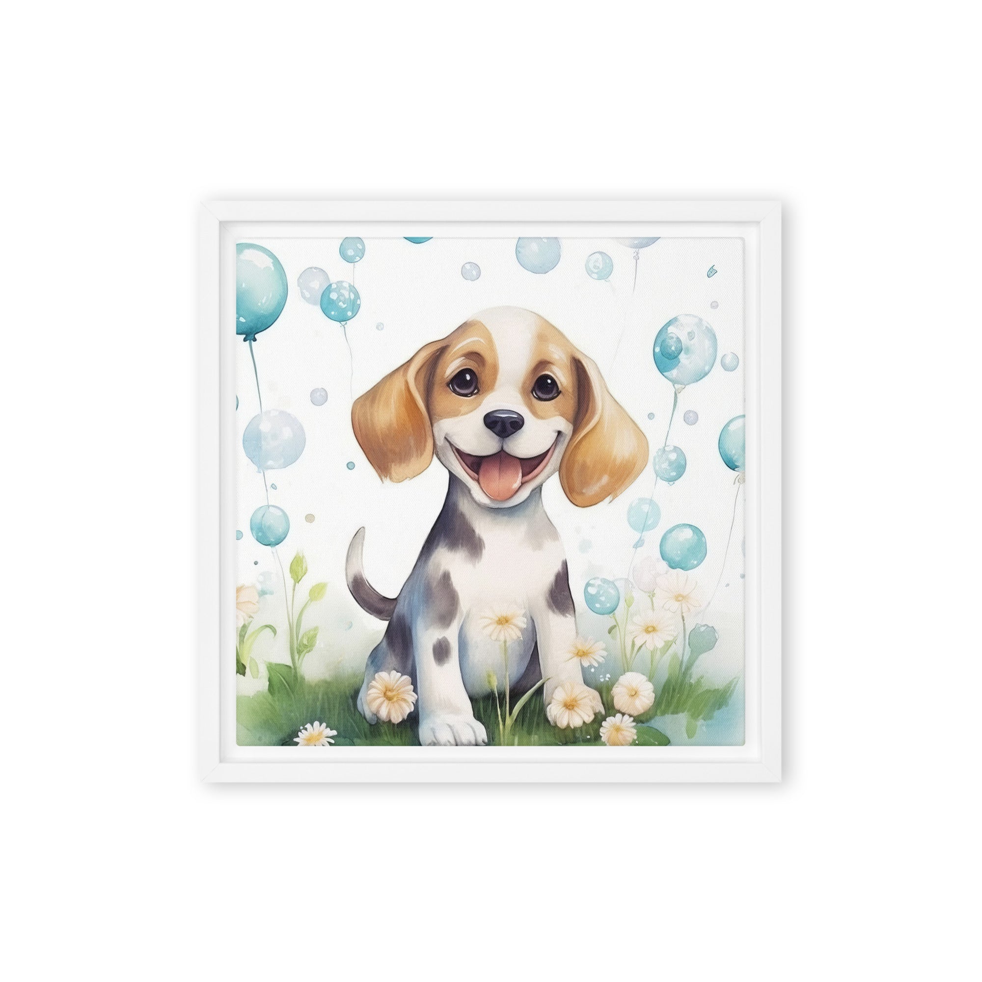 Beagle Dog Art Framed Canvas