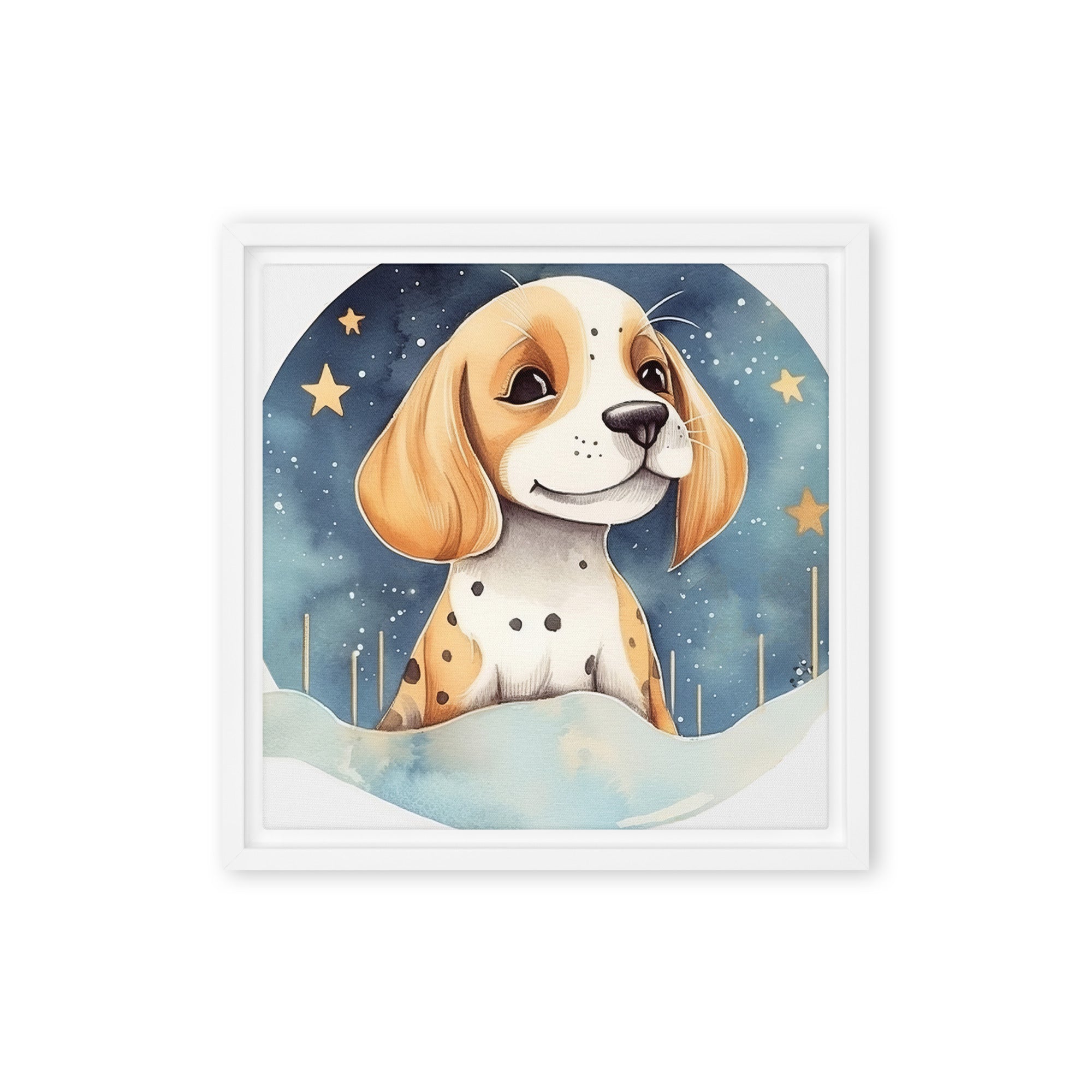 Beagle Dog Art Framed Canvas