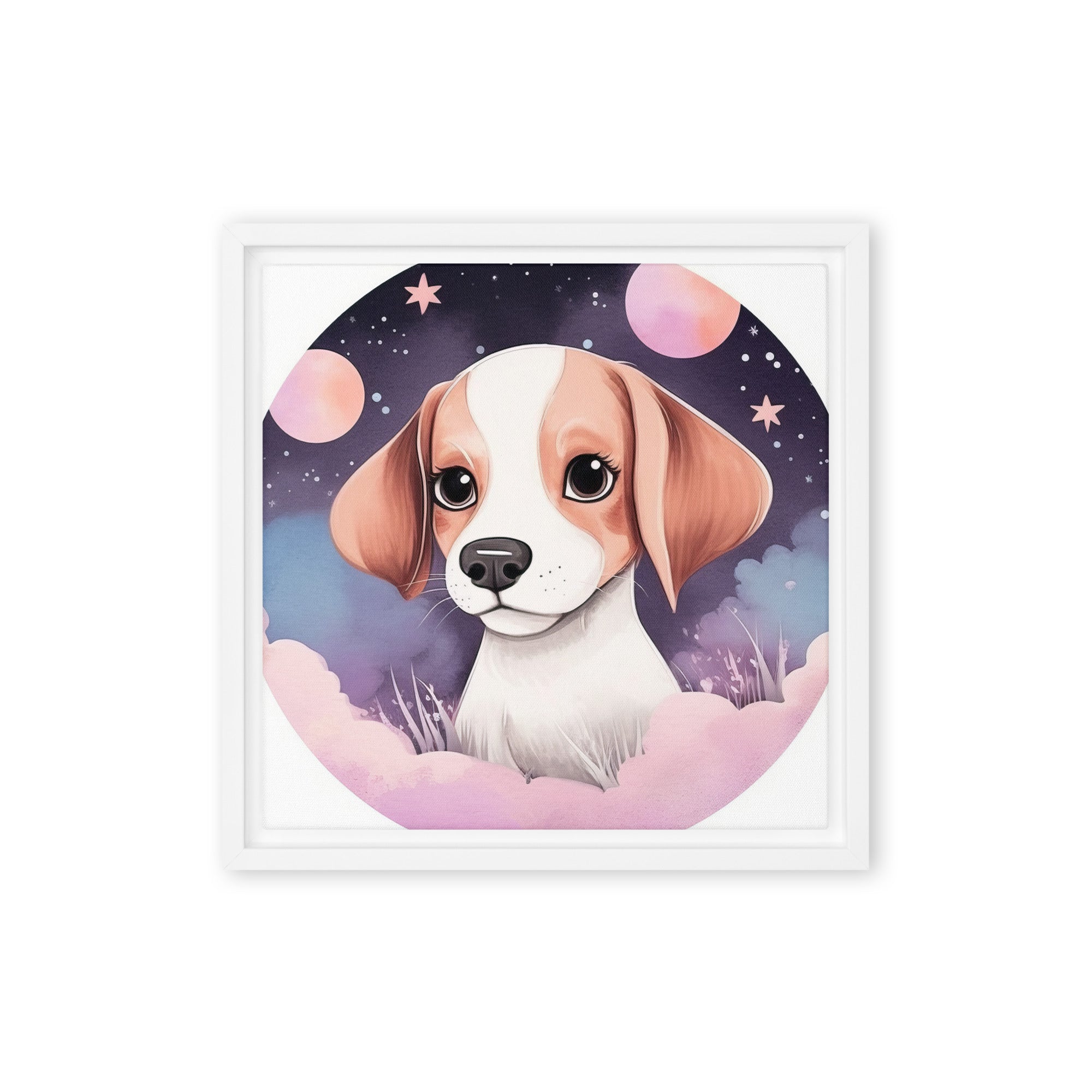 Beagle Nursery Art Framed Canvas