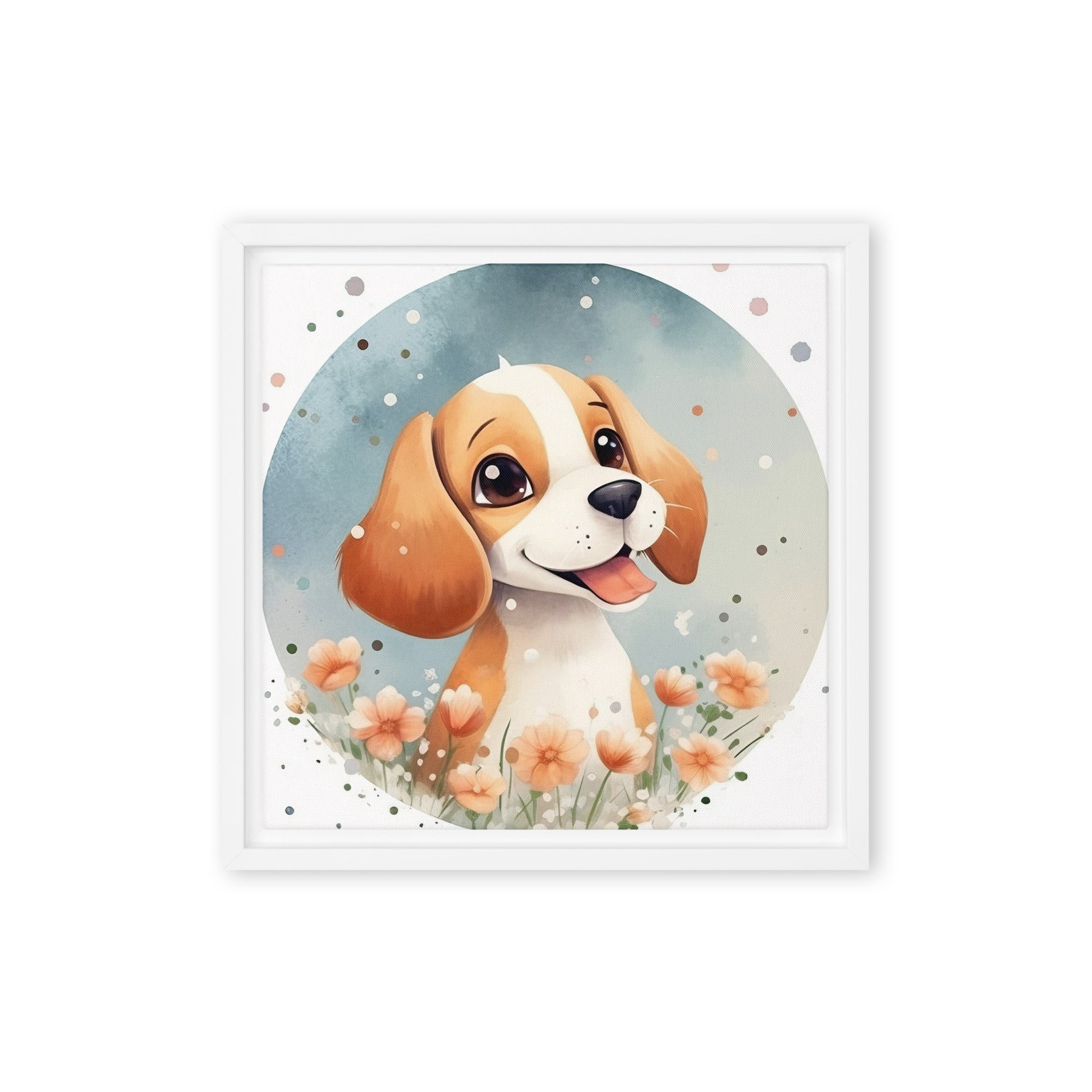 Beagle Nursery Art Framed Canvas