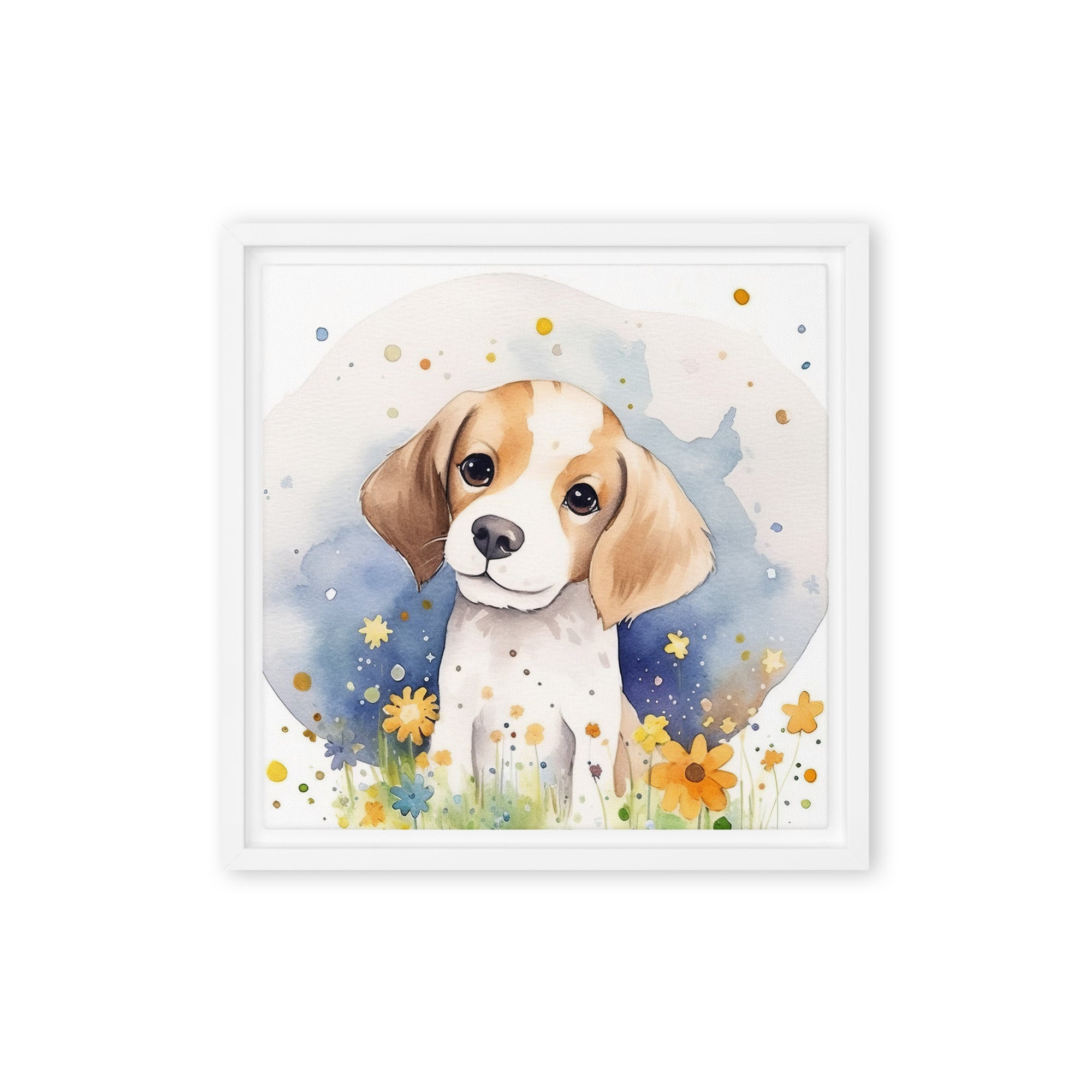 Beagle Nursery Art Framed Canvas