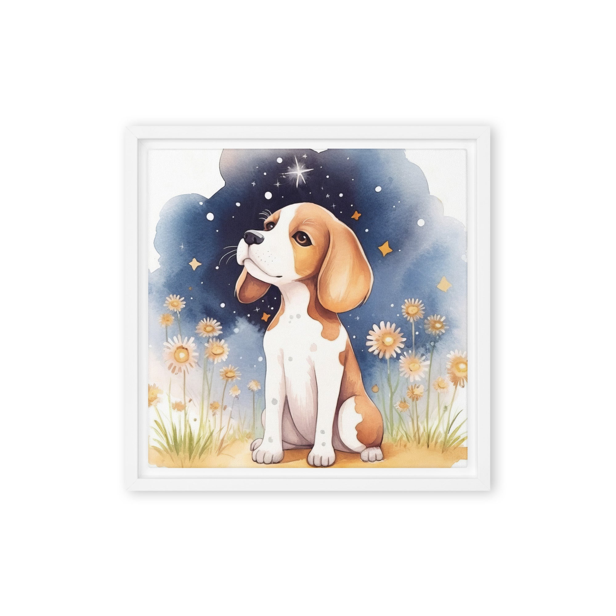 Beagle Nursery Art Framed Canvas