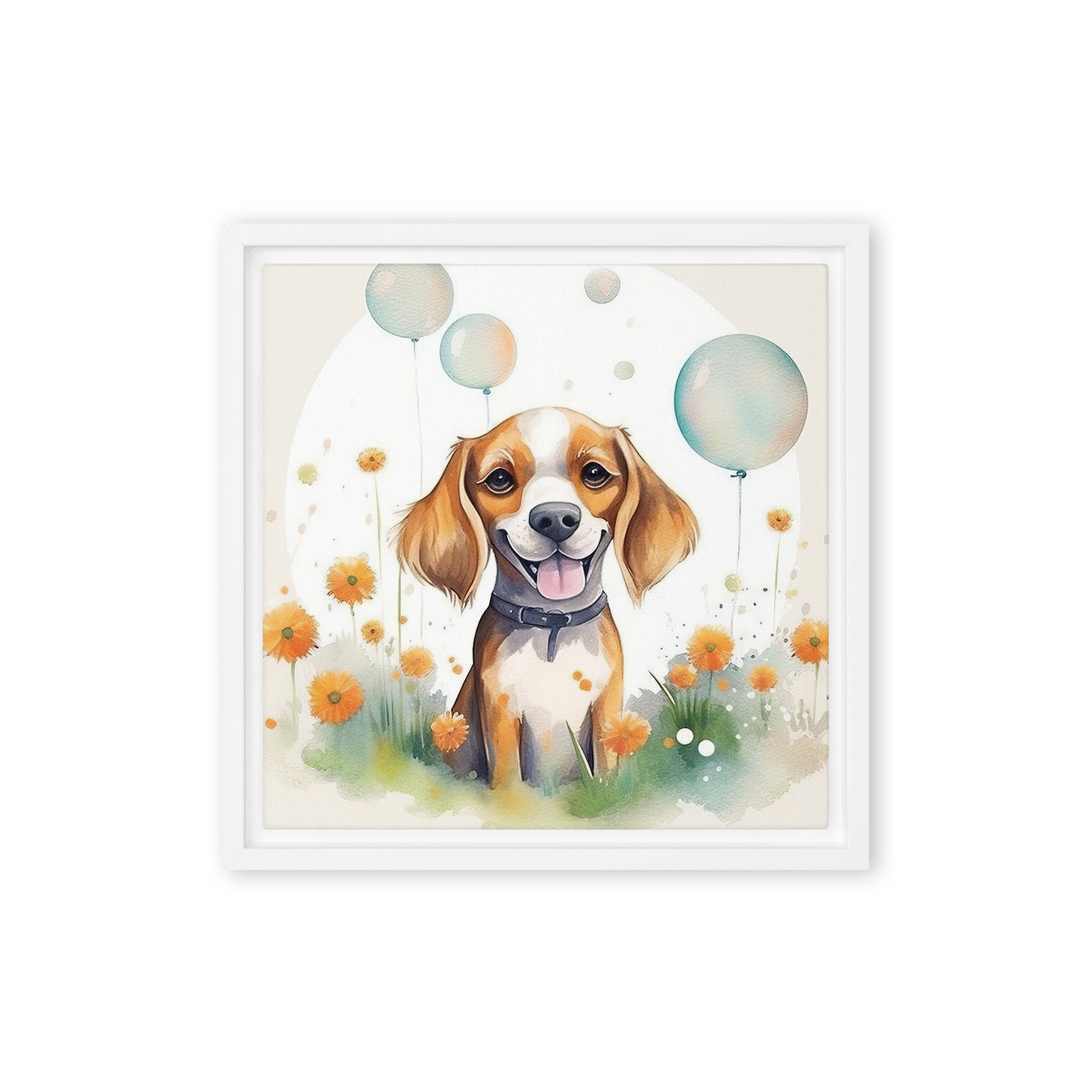 Beagle Nursery Art Framed Canvas