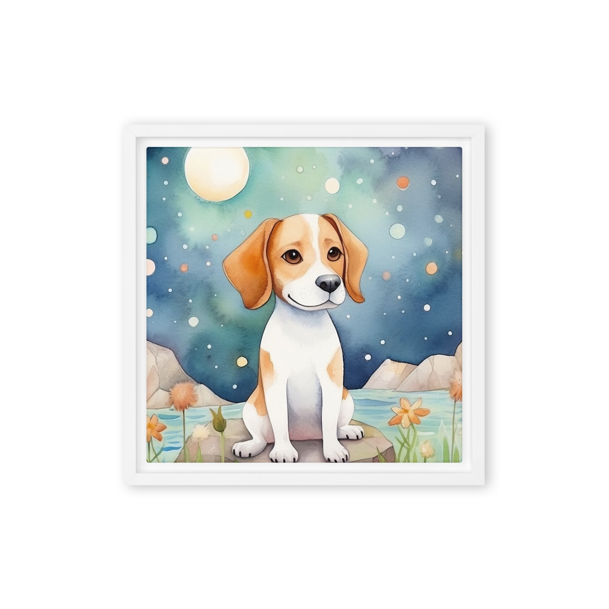 Beagle Nursery Art Framed Canvas