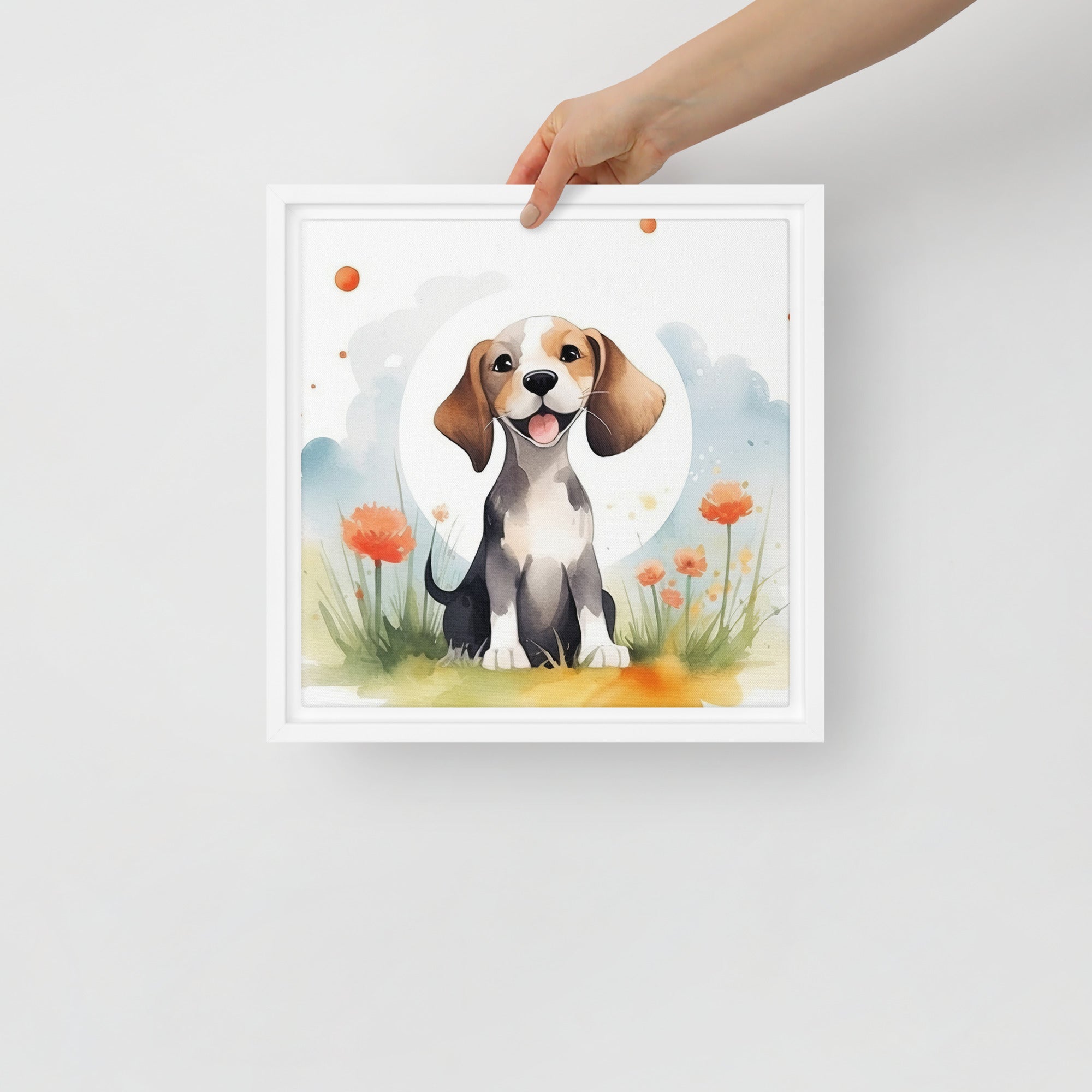 Beagle Nursery Art Framed Canvas