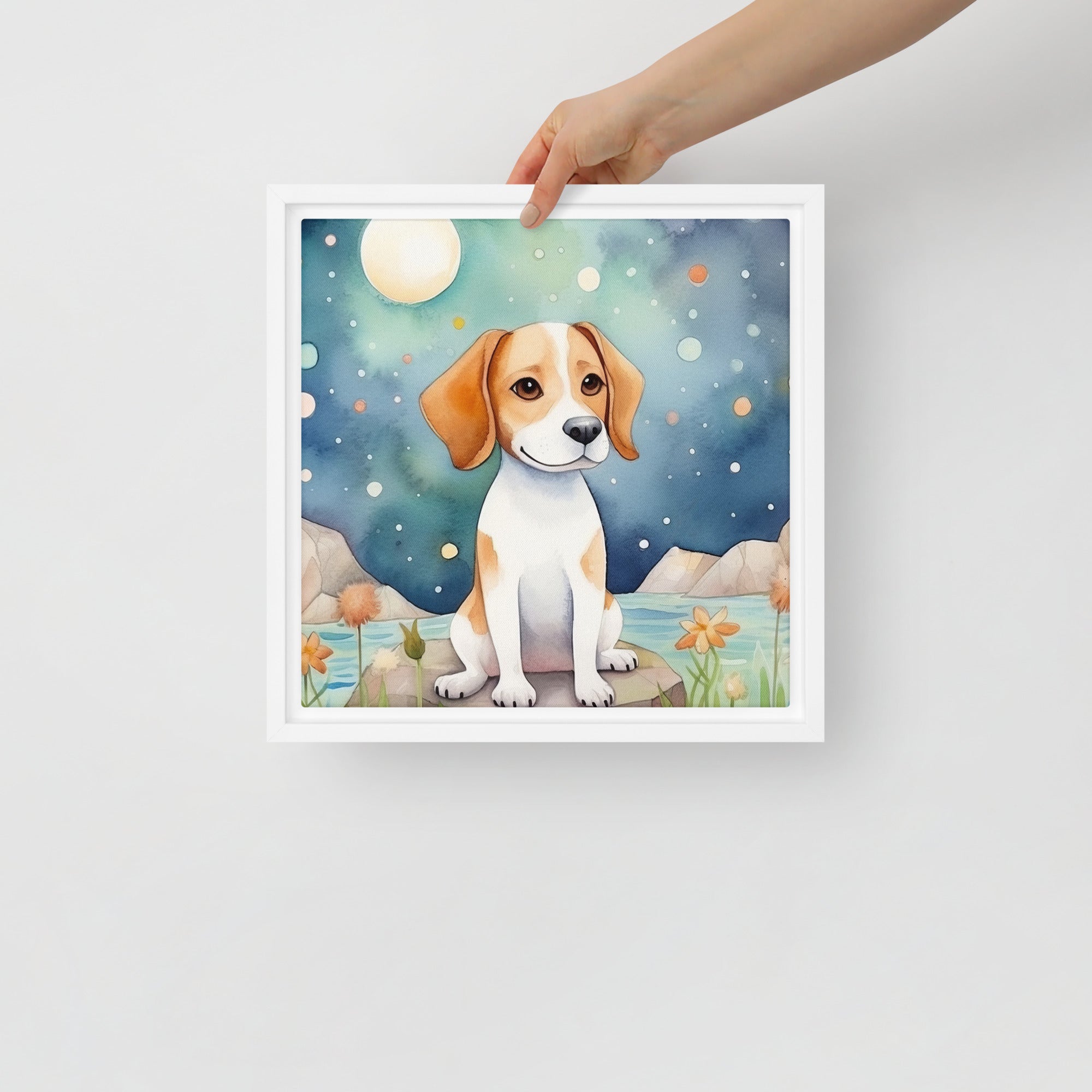 Beagle Nursery Art Framed Canvas