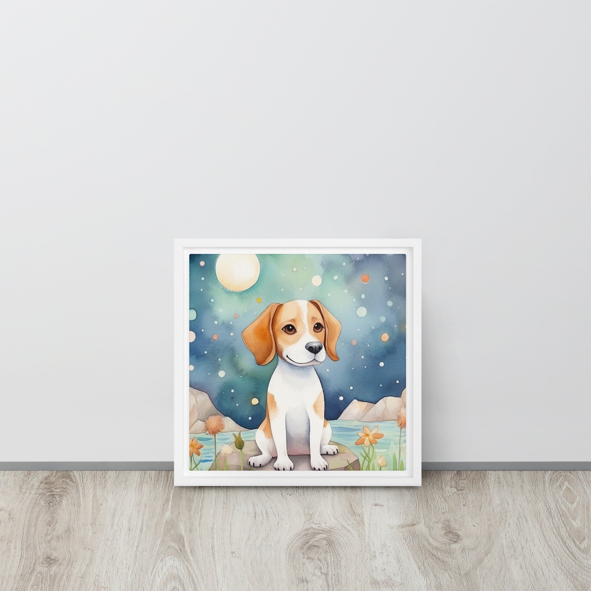 Beagle Nursery Art Framed Canvas