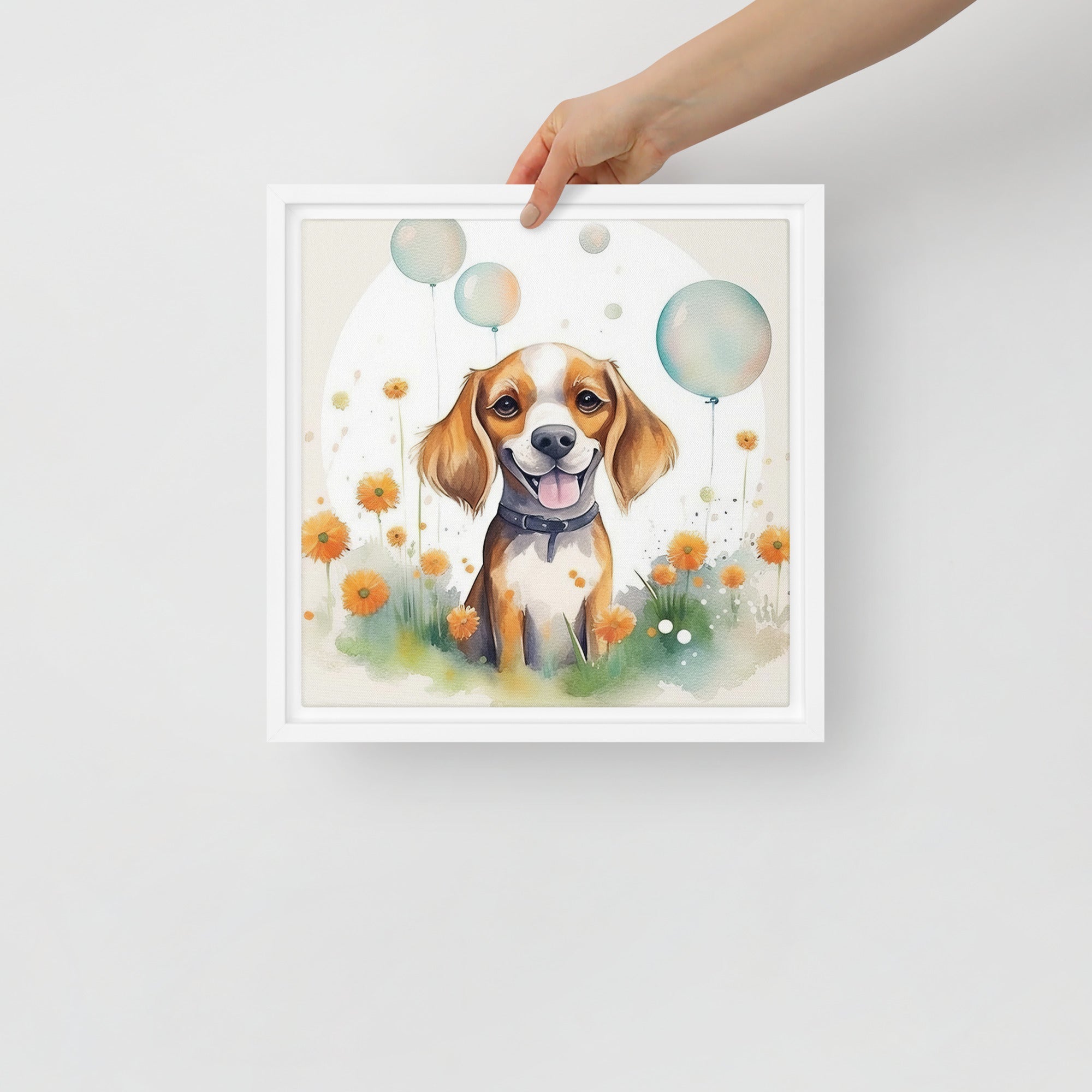 Beagle Nursery Art Framed Canvas