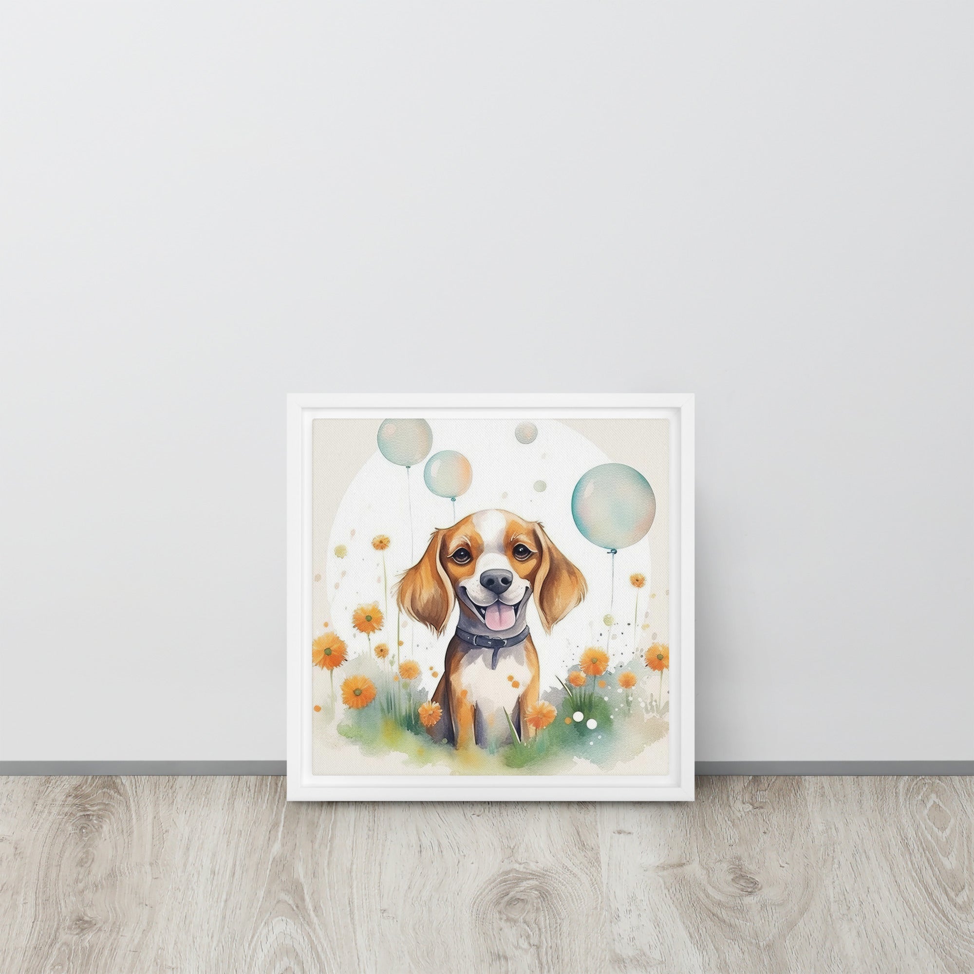 Beagle Nursery Art Framed Canvas