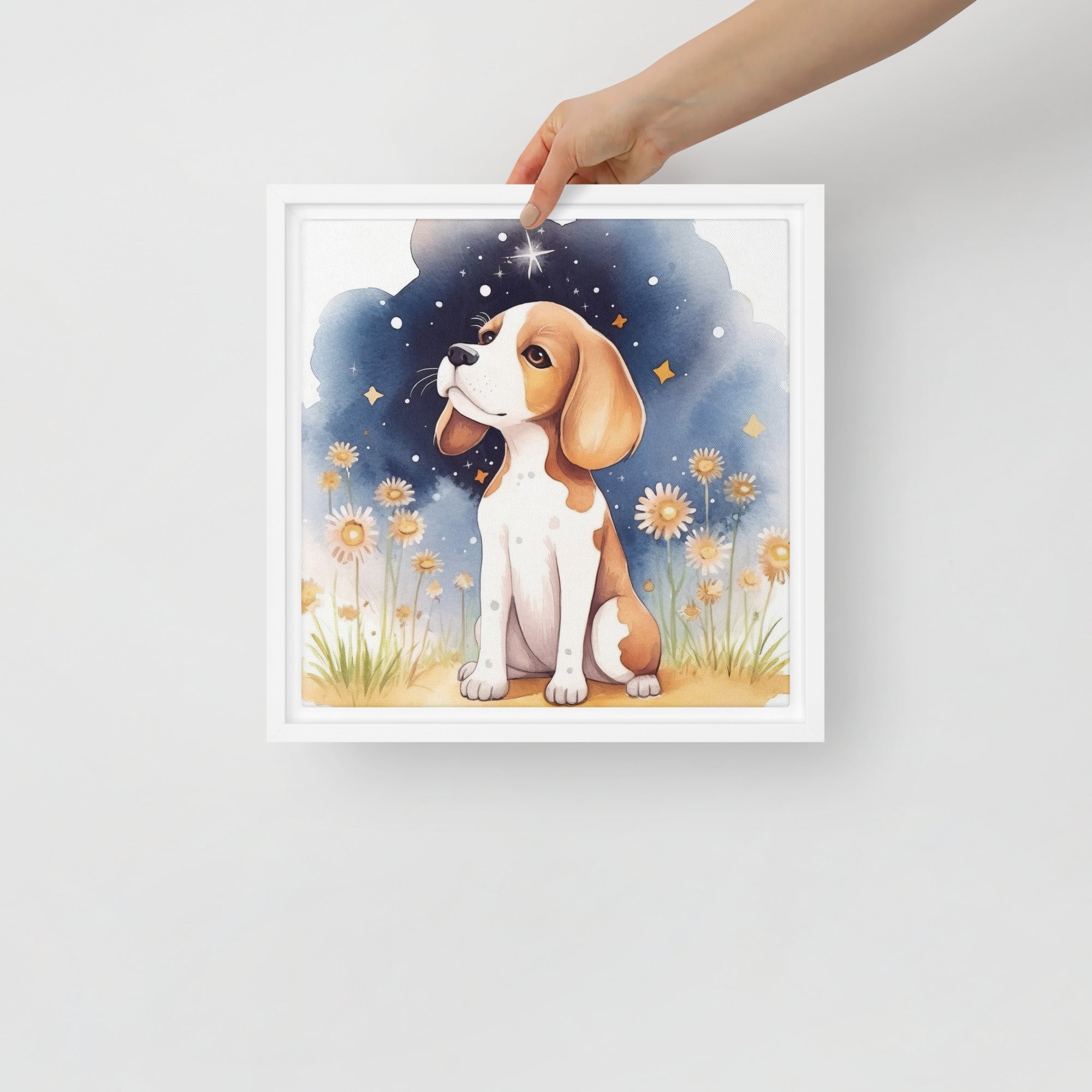 Beagle Nursery Art Framed Canvas