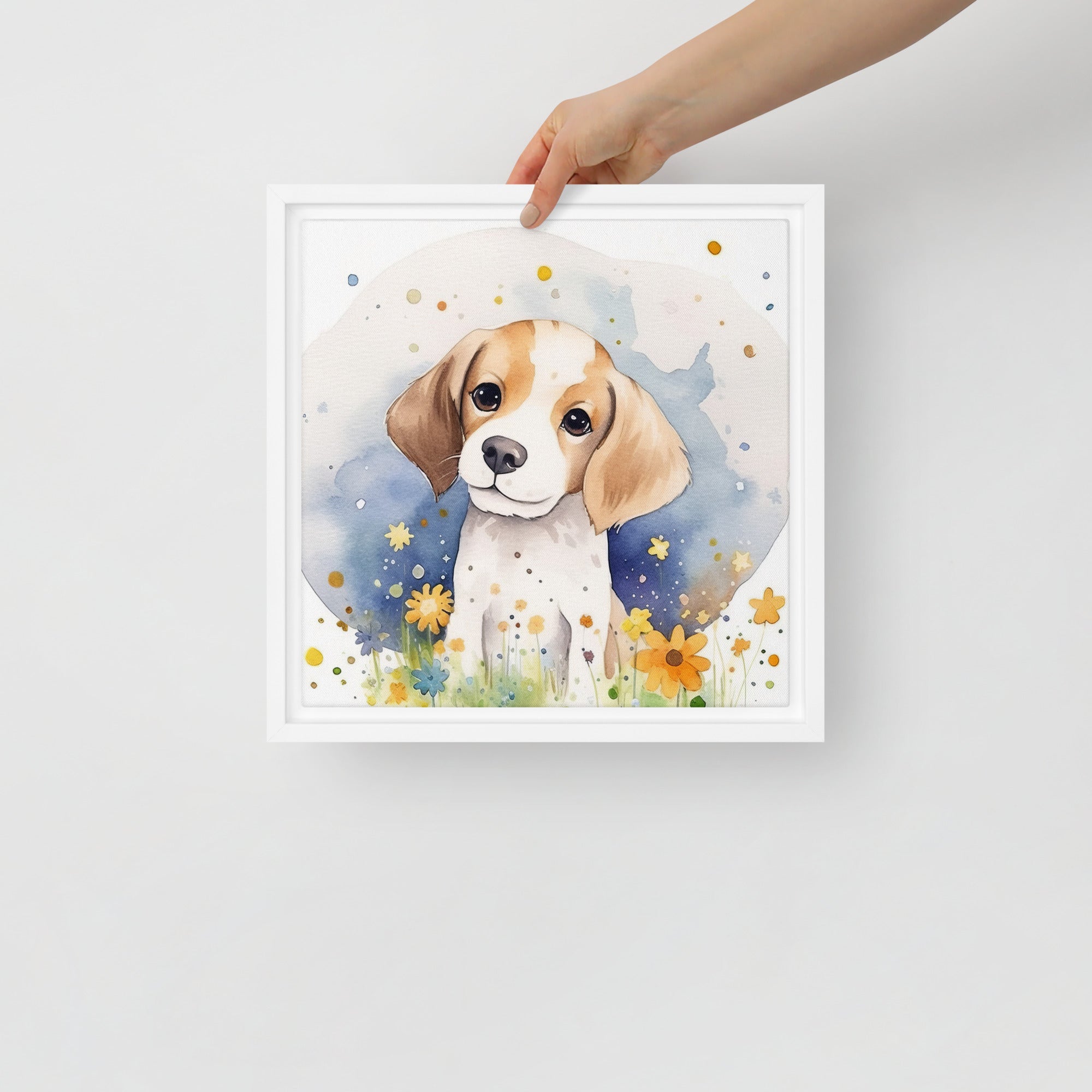 Beagle Nursery Art Framed Canvas