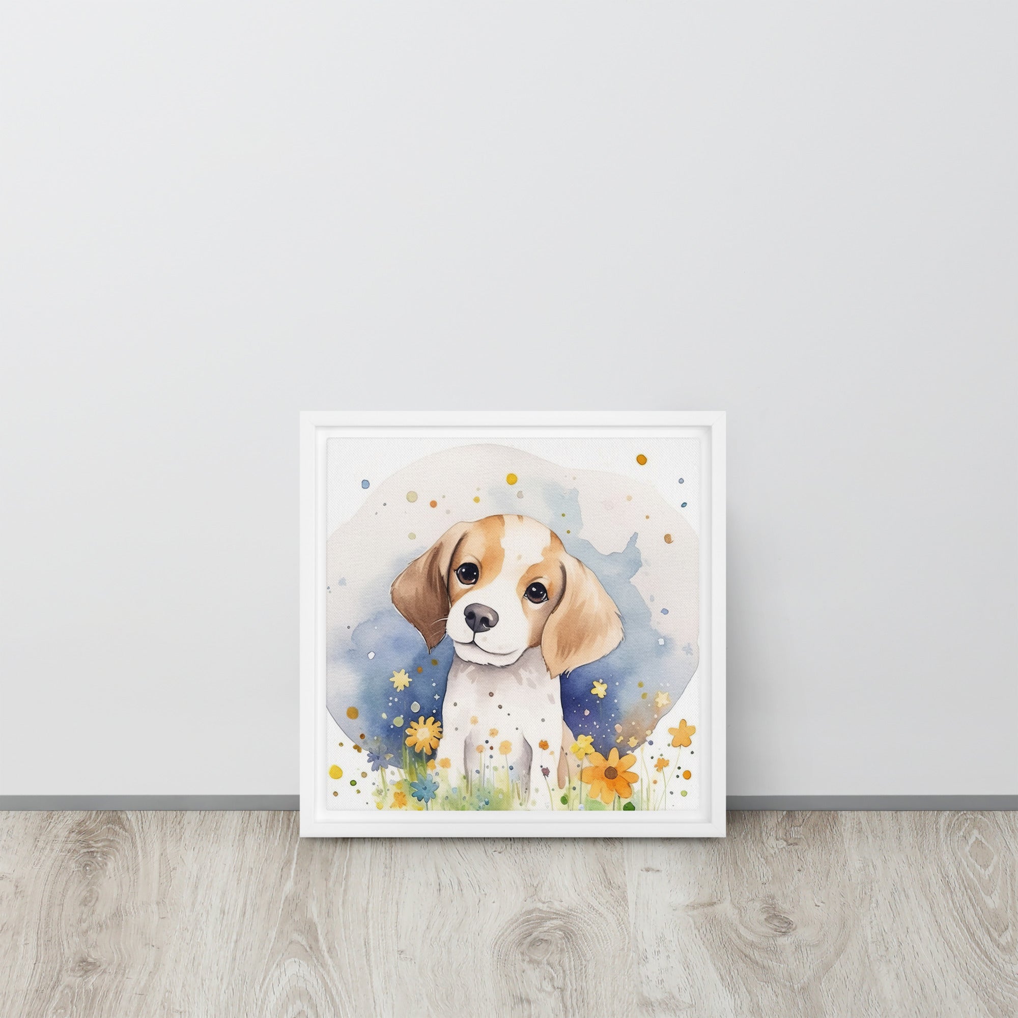 Beagle Nursery Art Framed Canvas