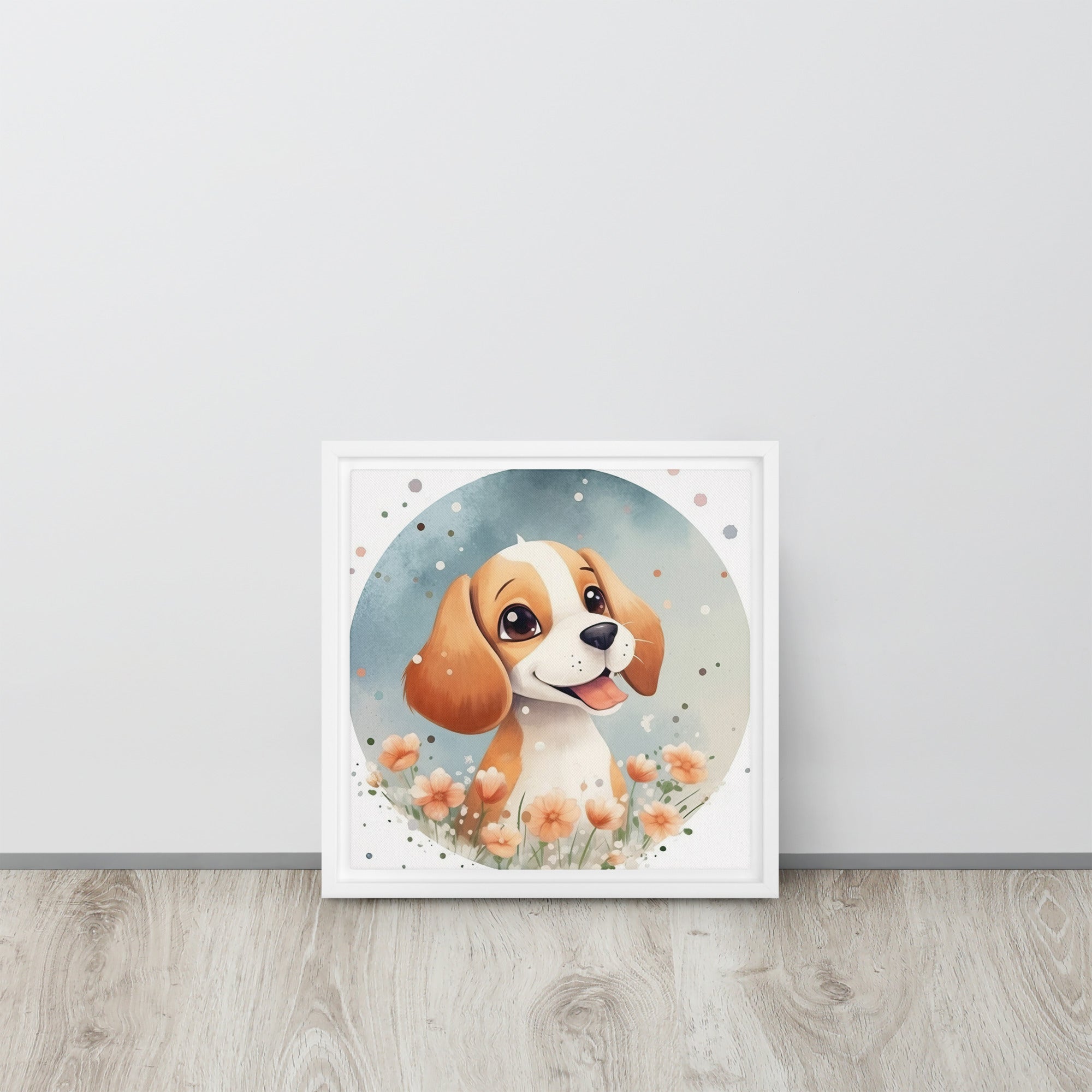 Beagle Nursery Art Framed Canvas