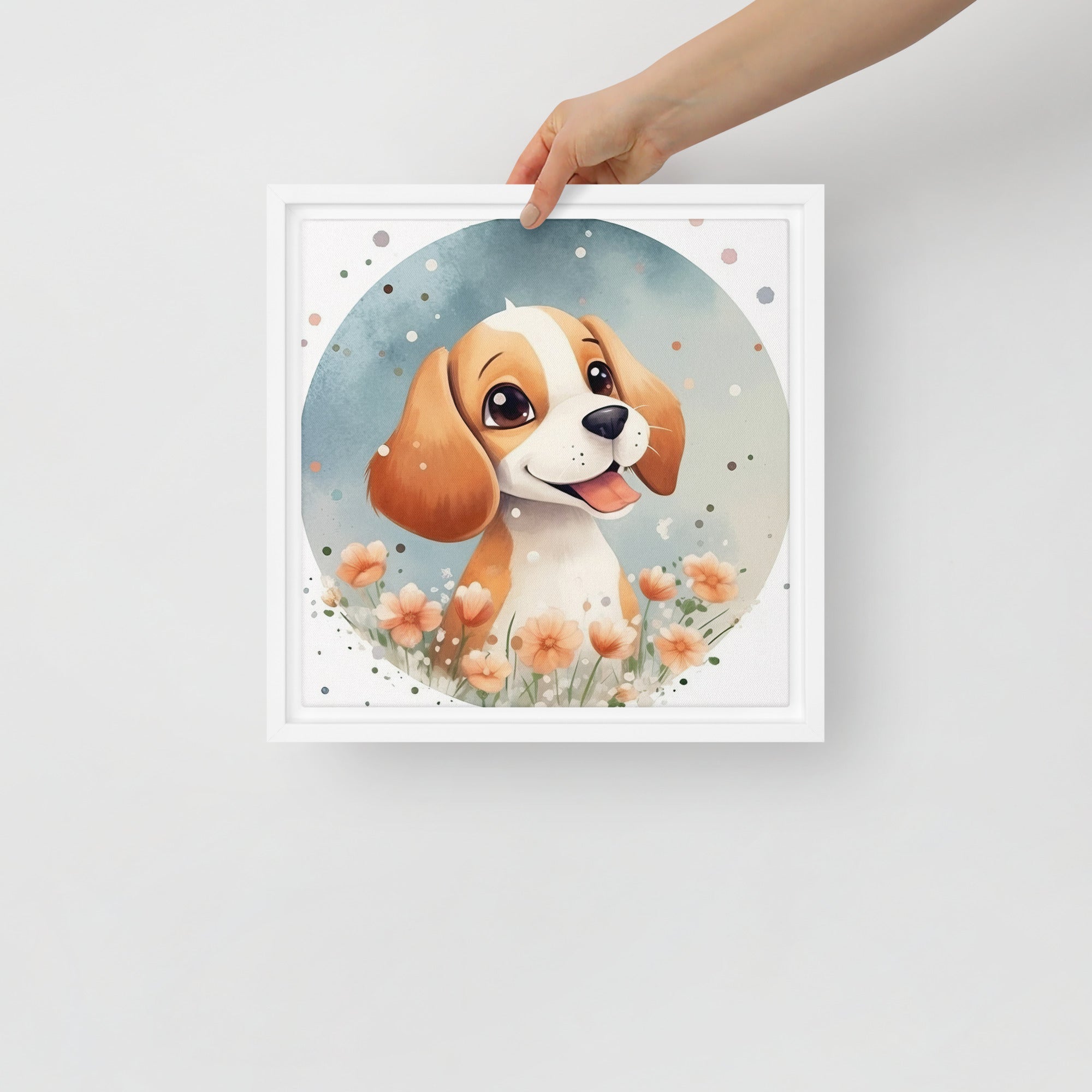 Beagle Nursery Art Framed Canvas