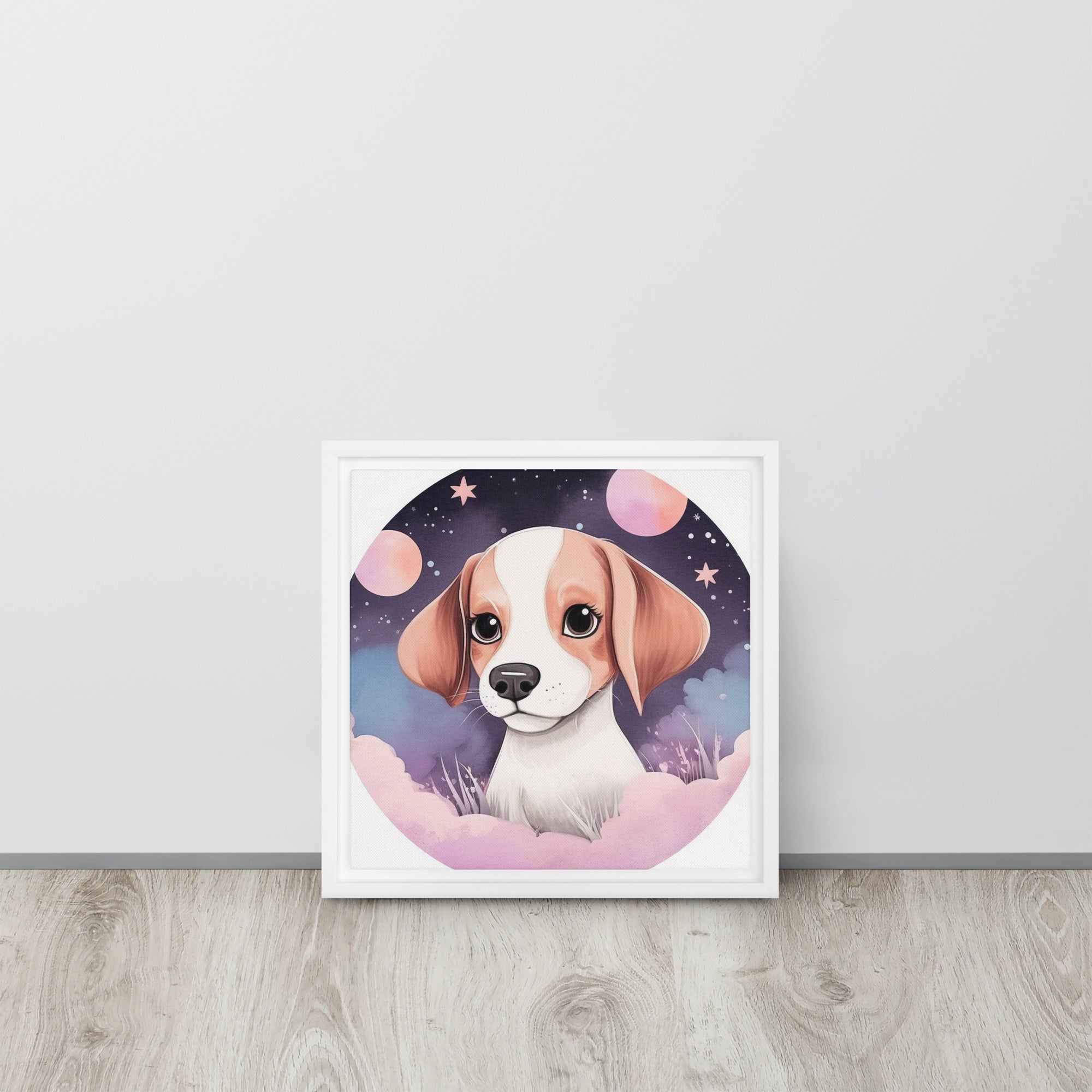 Beagle Nursery Art Framed Canvas