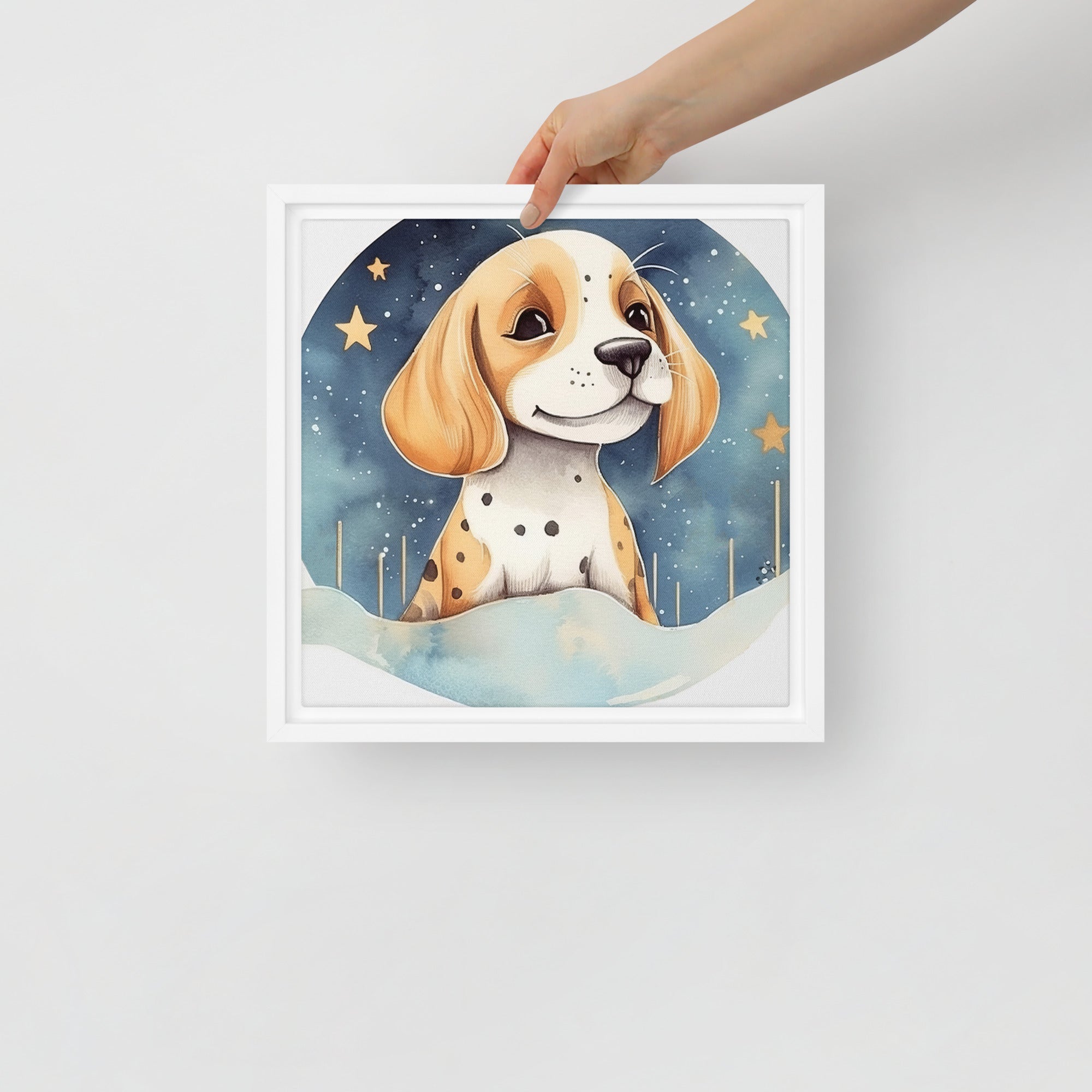 Beagle Dog Art Framed Canvas