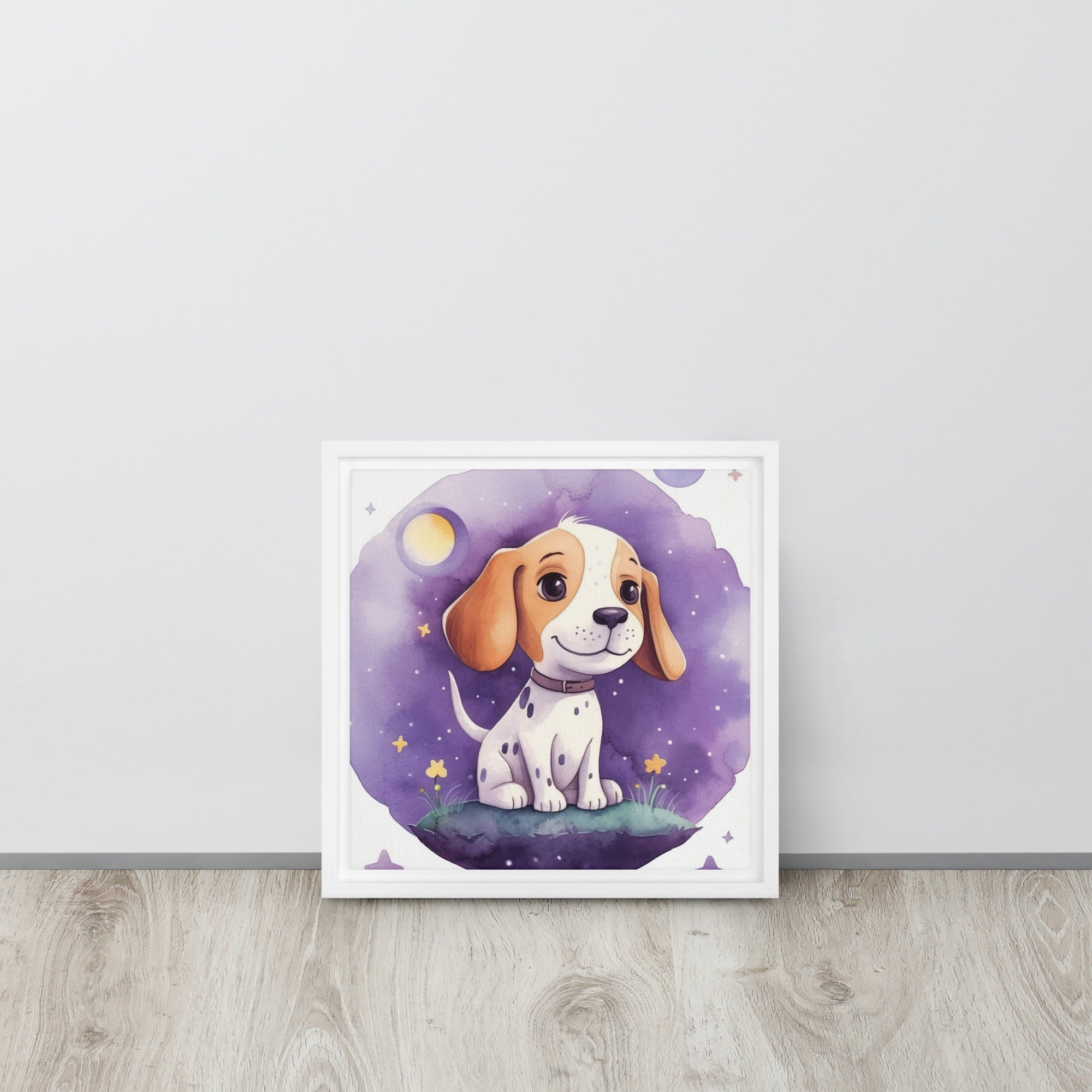 Beagle Dog Art Framed Canvas